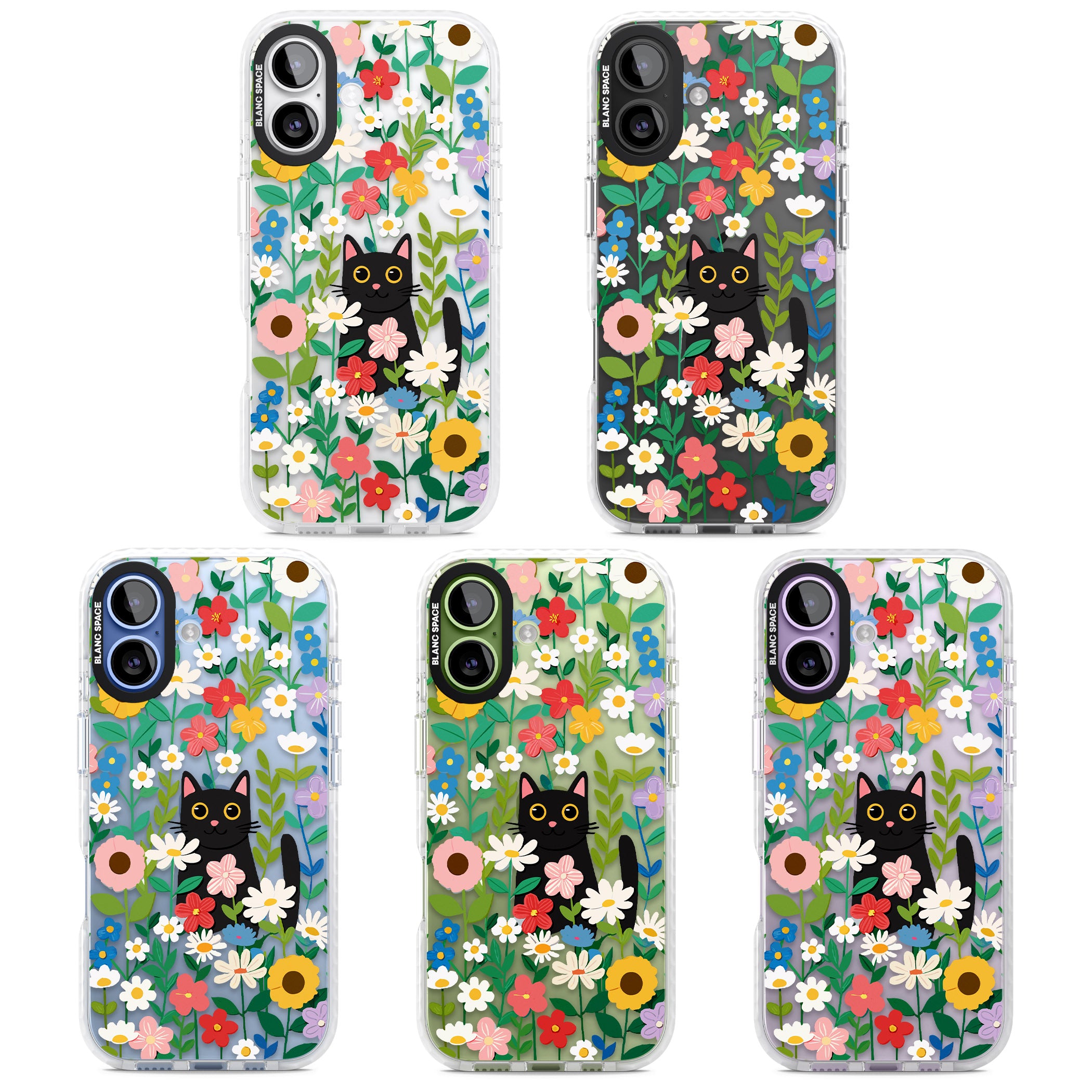 Whiskers & Wildflowers Cat iPhone 17 Impact Clear Phone Case APT Impact Protection