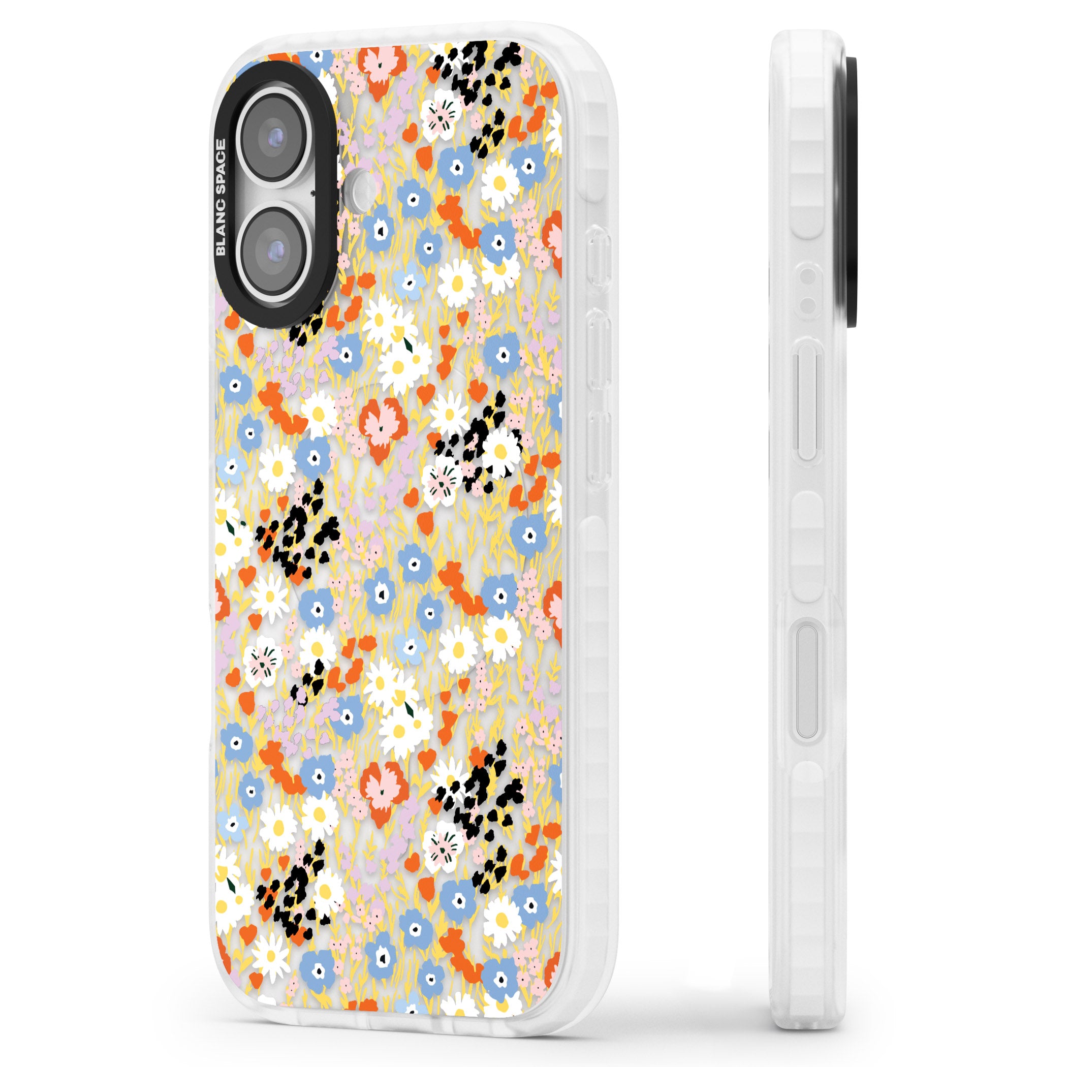 Floral Delight: Vibrant Blooms iPhone 17 Impact Clear Phone Case Side Profile