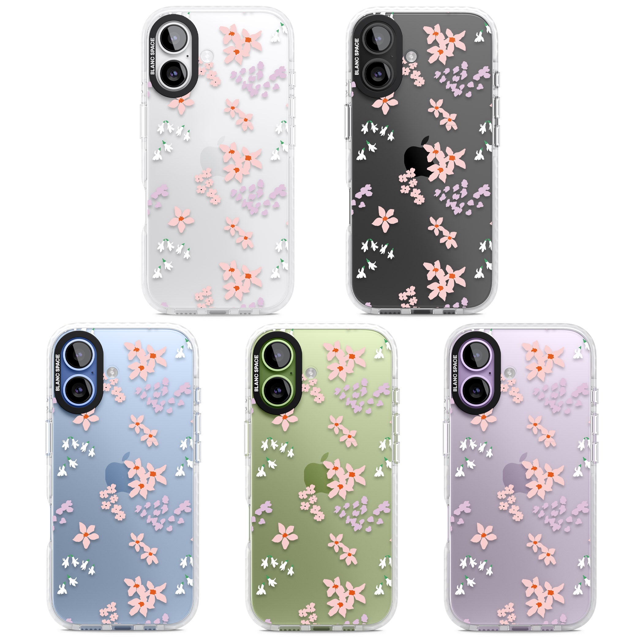 Pink & Purple Flower Mix iPhone 17 Impact Clear Phone Case APT Impact Protection