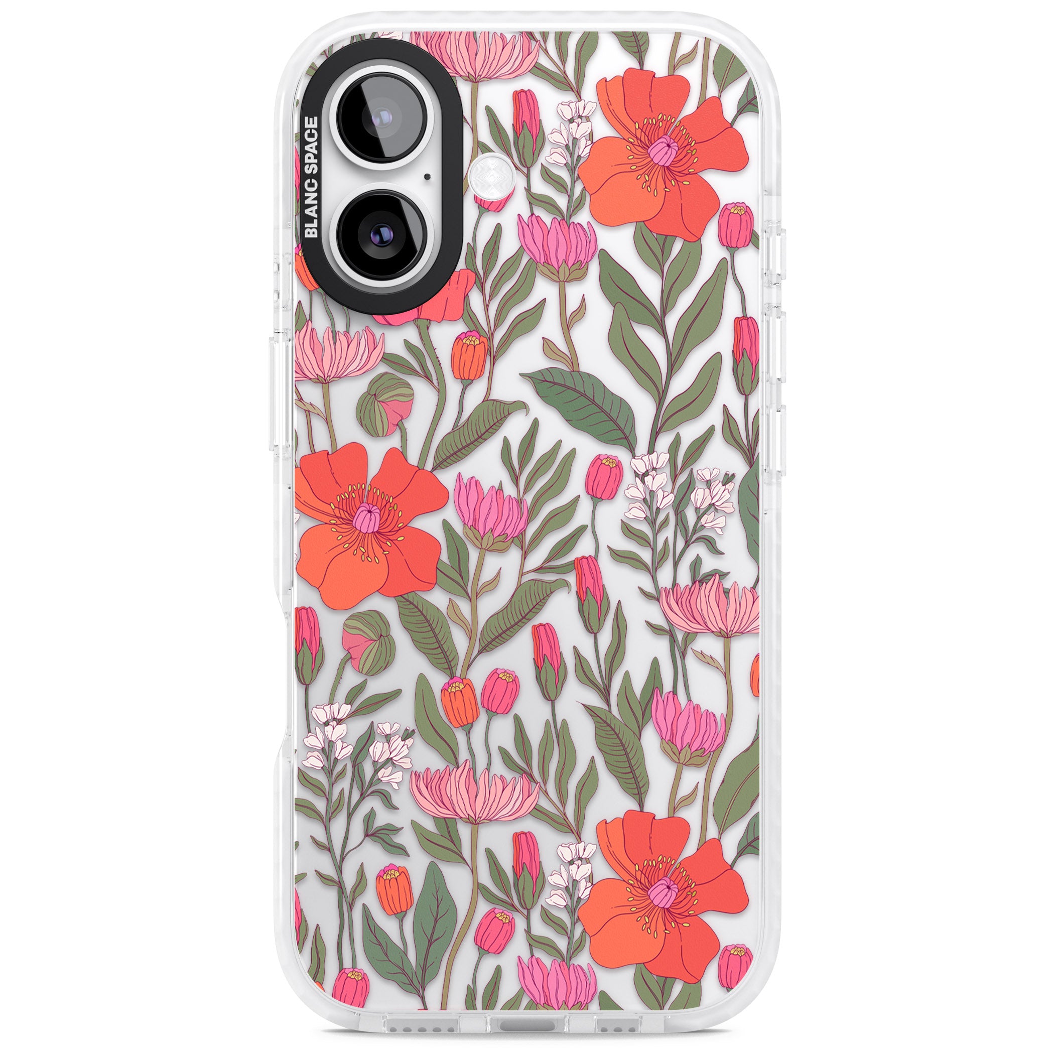 Peachy Floral iPhone 17 Impact Clear Phone Case