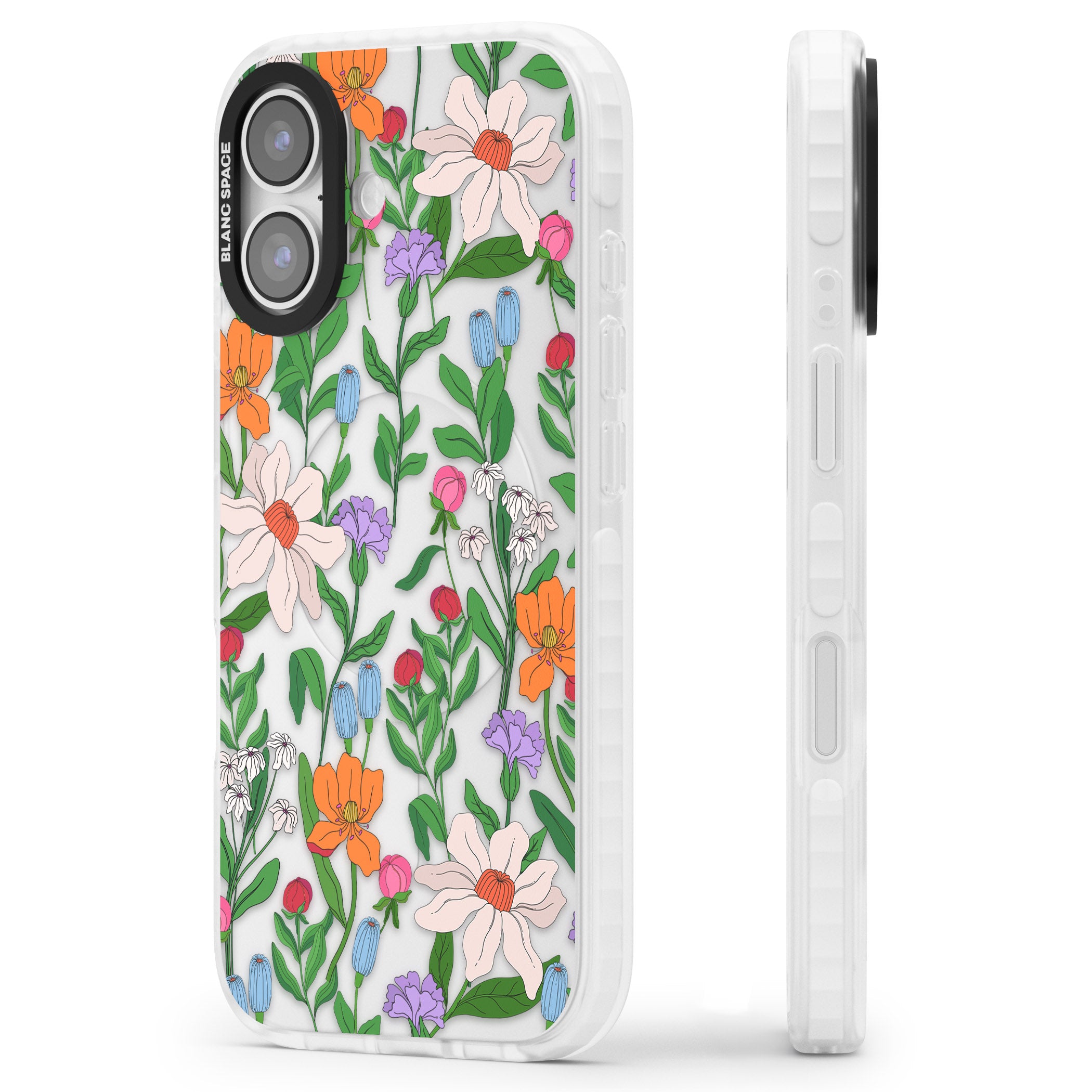 Full Bloom iPhone 17 Impact Clear Phone Case Side Profile