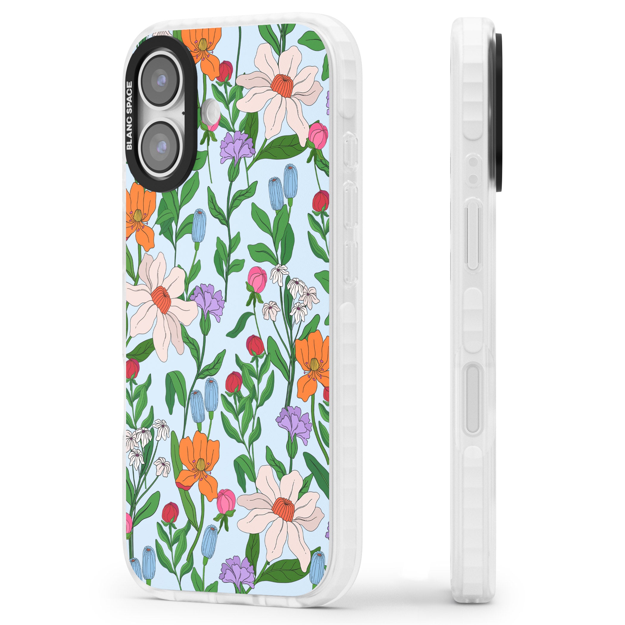 Full Bloom Background iPhone 17 Impact Clear Phone Case Side Profile