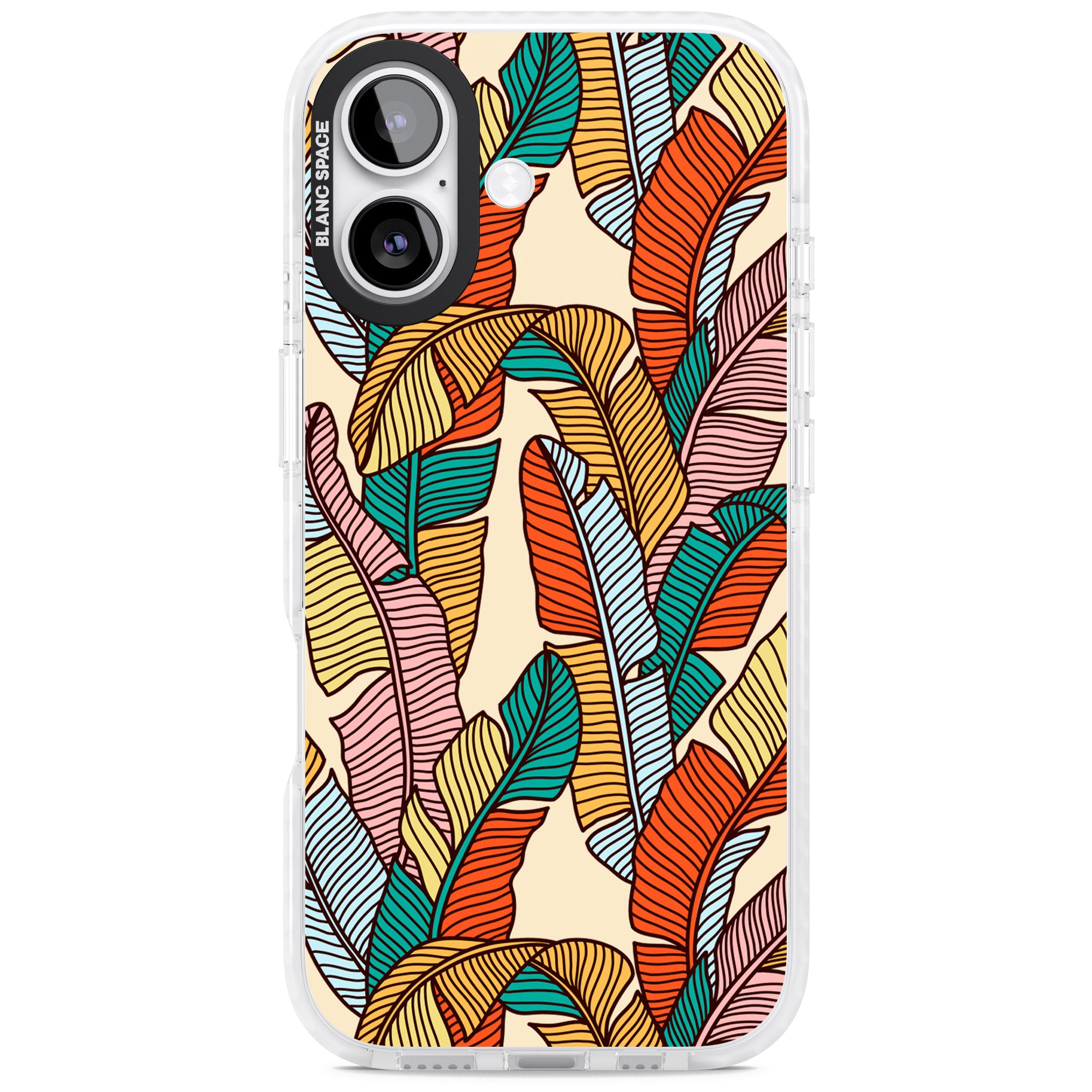 Pastel Palm Leaves iPhone 17 Impact Clear Phone Case