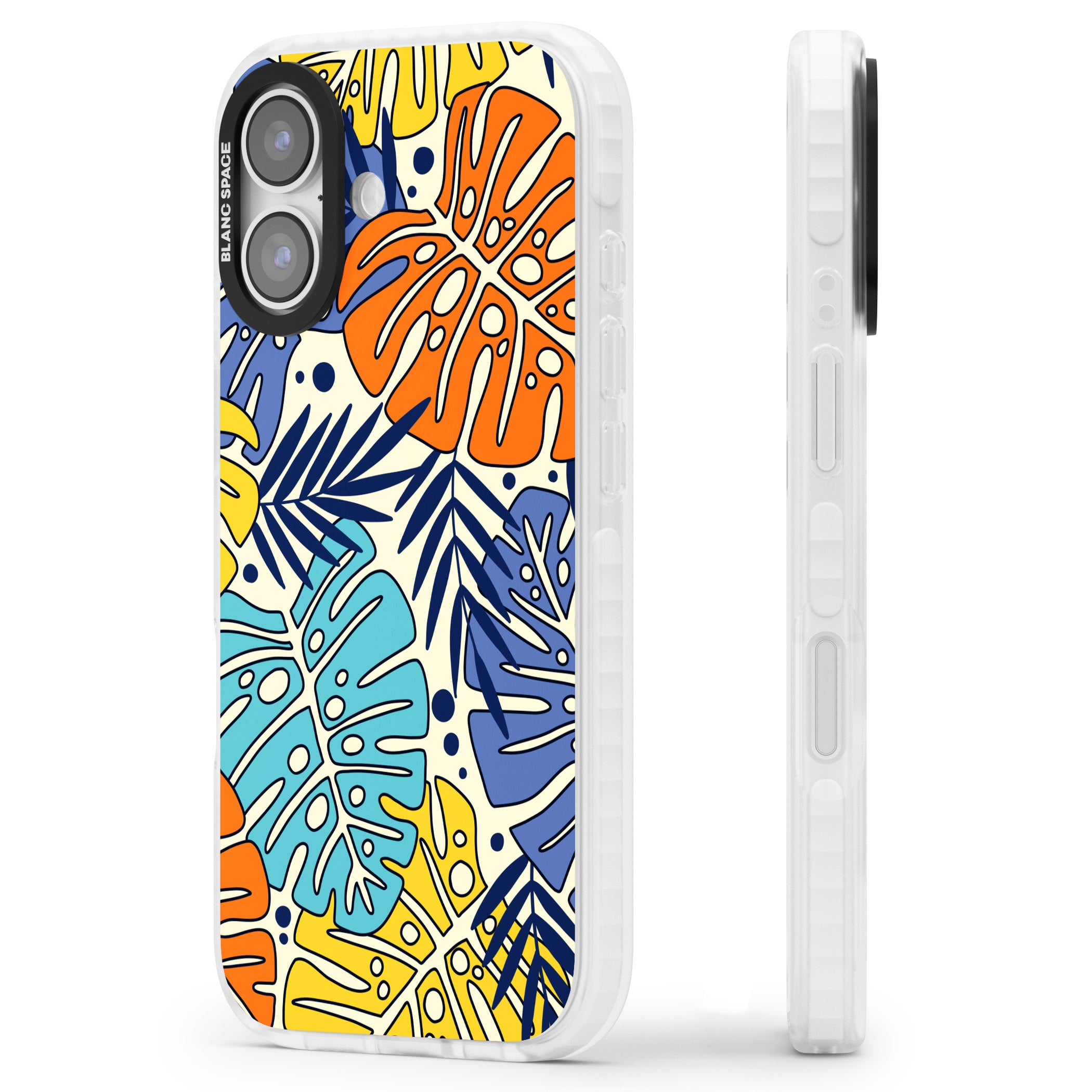 Beach Leaves iPhone 17 Impact Clear Phone Case Side Profile