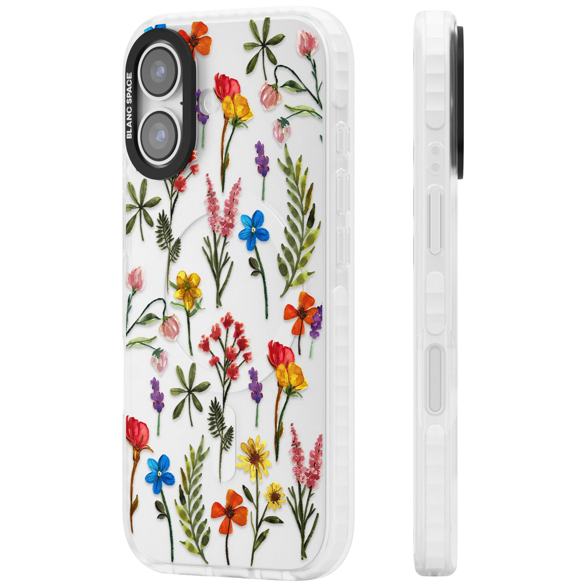 Spring Botanicals iPhone 16 / iPhone 16 Plus / iPhone 17 Impact Clear Phone Case side
