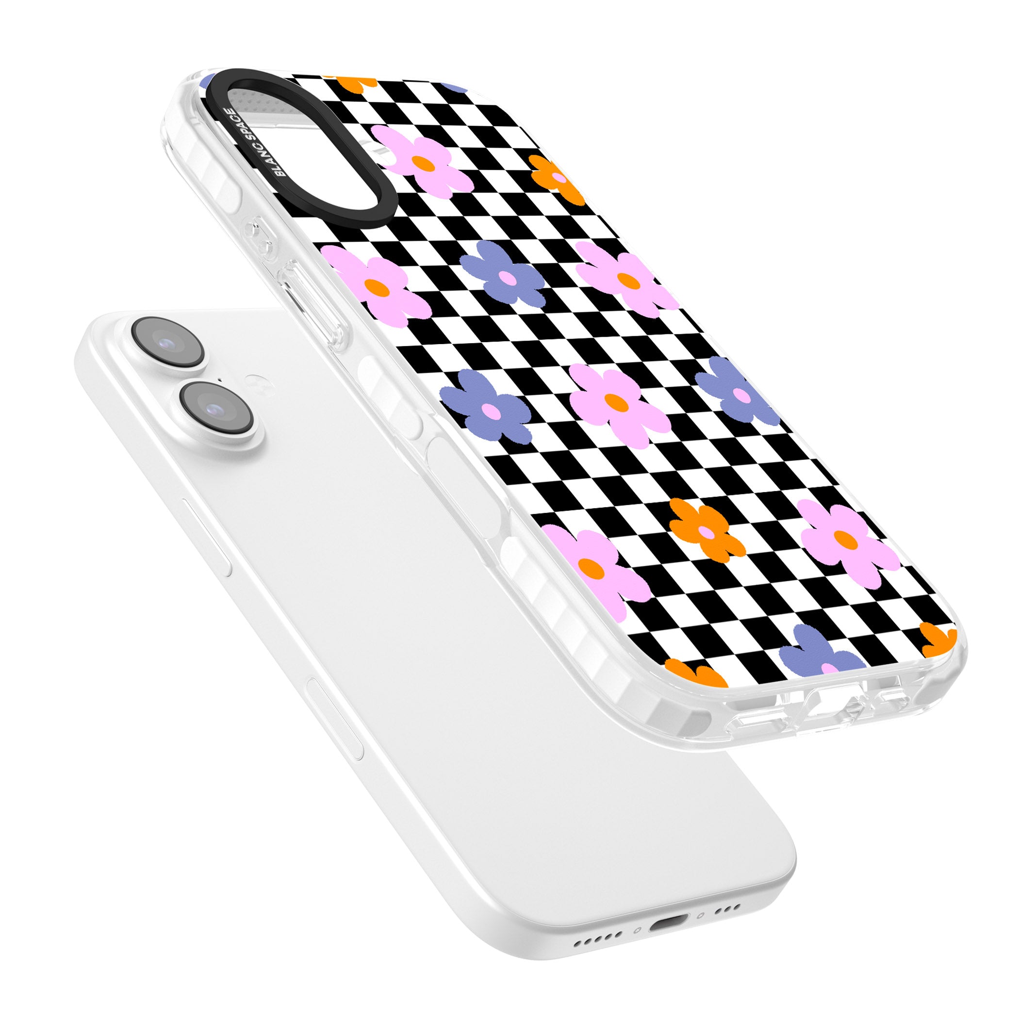 Checkered Blossom iPhone 17 Impact Clear Phone Case Colours