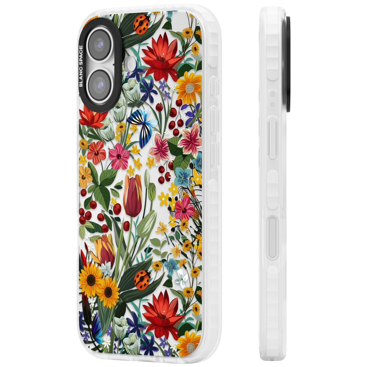Botanical Bloom iPhone 16 / iPhone 16 Plus / iPhone 17 Impact Clear Phone Case side