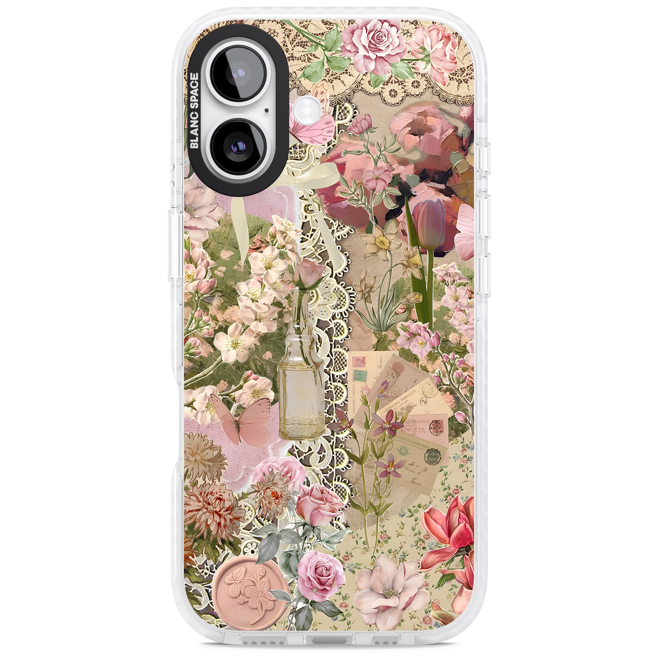 Soft Pink Flower Collage iPhone 17 Impact Clear Phone Case