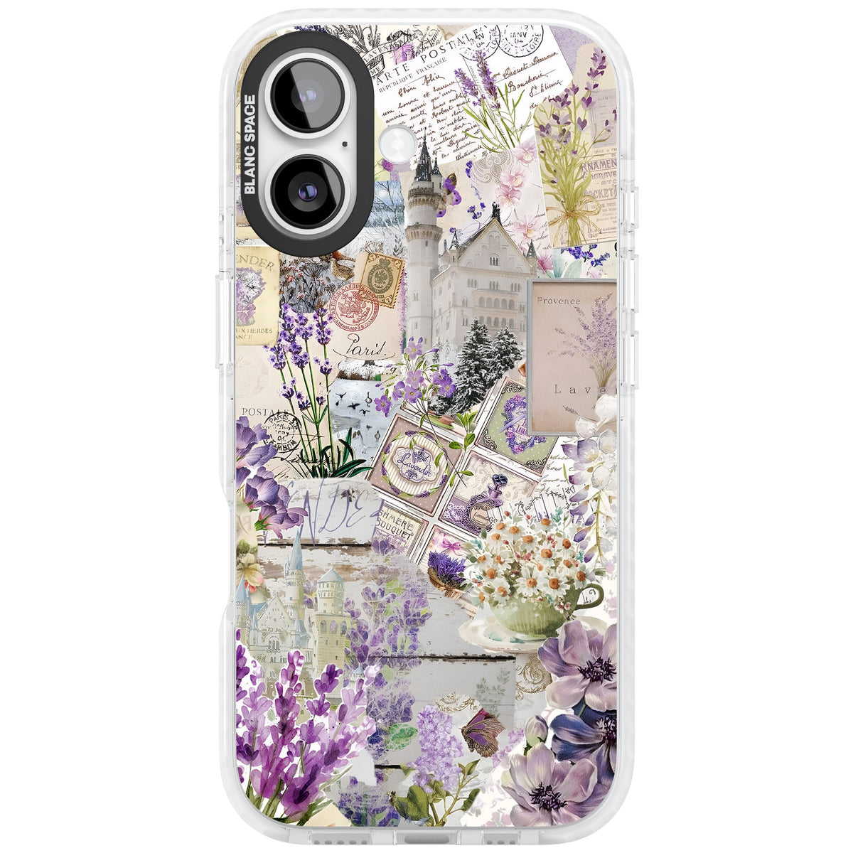 Soft Lavender Collage iPhone 16 / iPhone 16 Plus / iPhone 17 Impact Clear Phone Case front
