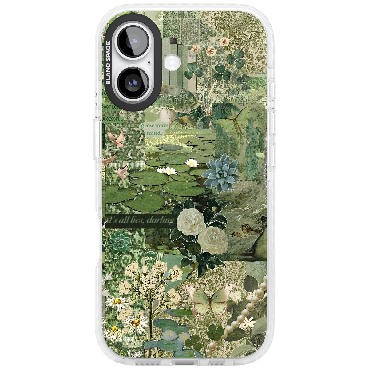 Sage Collage iPhone 16 / iPhone 16 Plus / iPhone 17 Impact Clear Phone Case front