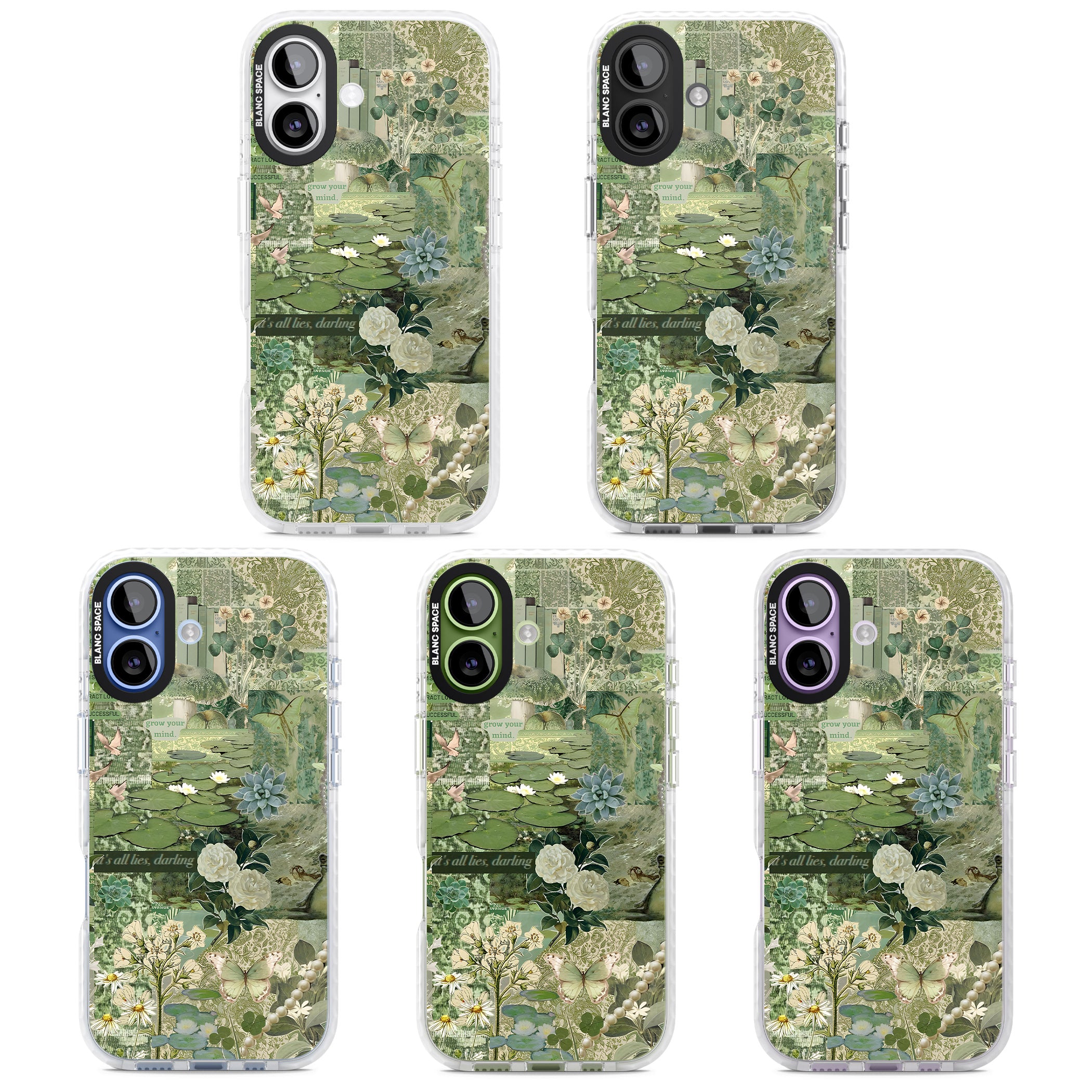 Sage Collage iPhone 17 Impact Clear Phone Case APT Impact Protection