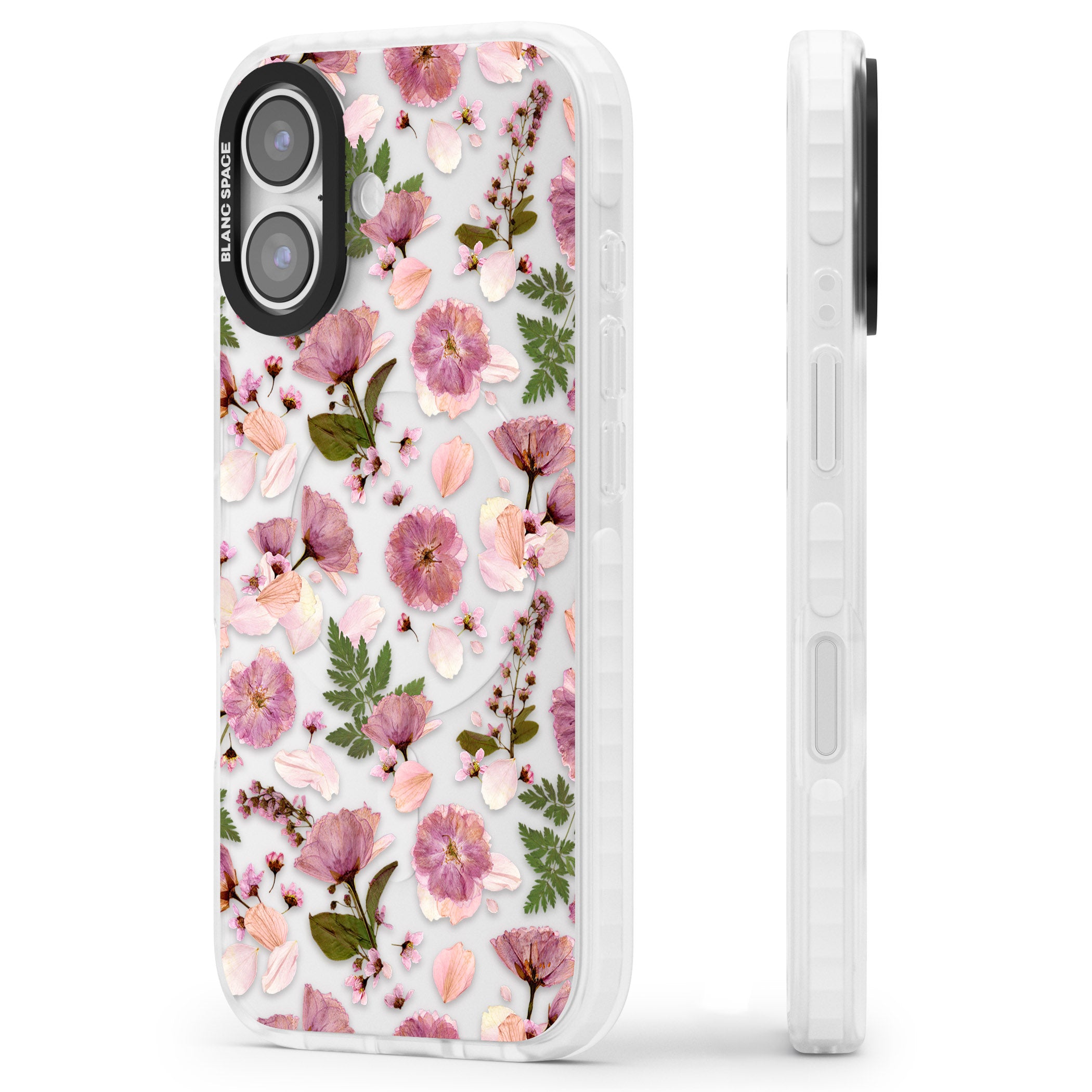 Floral Fantasy Menagerie iPhone 17 Impact Clear Phone Case Side Profile