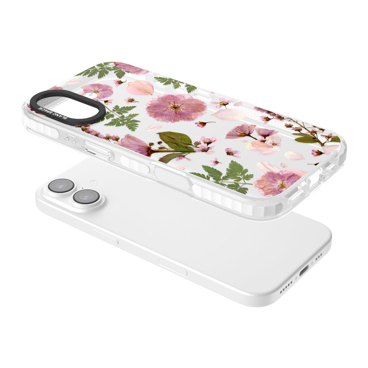 Blossom Bouquet iPhone 16 / iPhone 16 Plus / iPhone 17 Impact Clear Phone Case angled