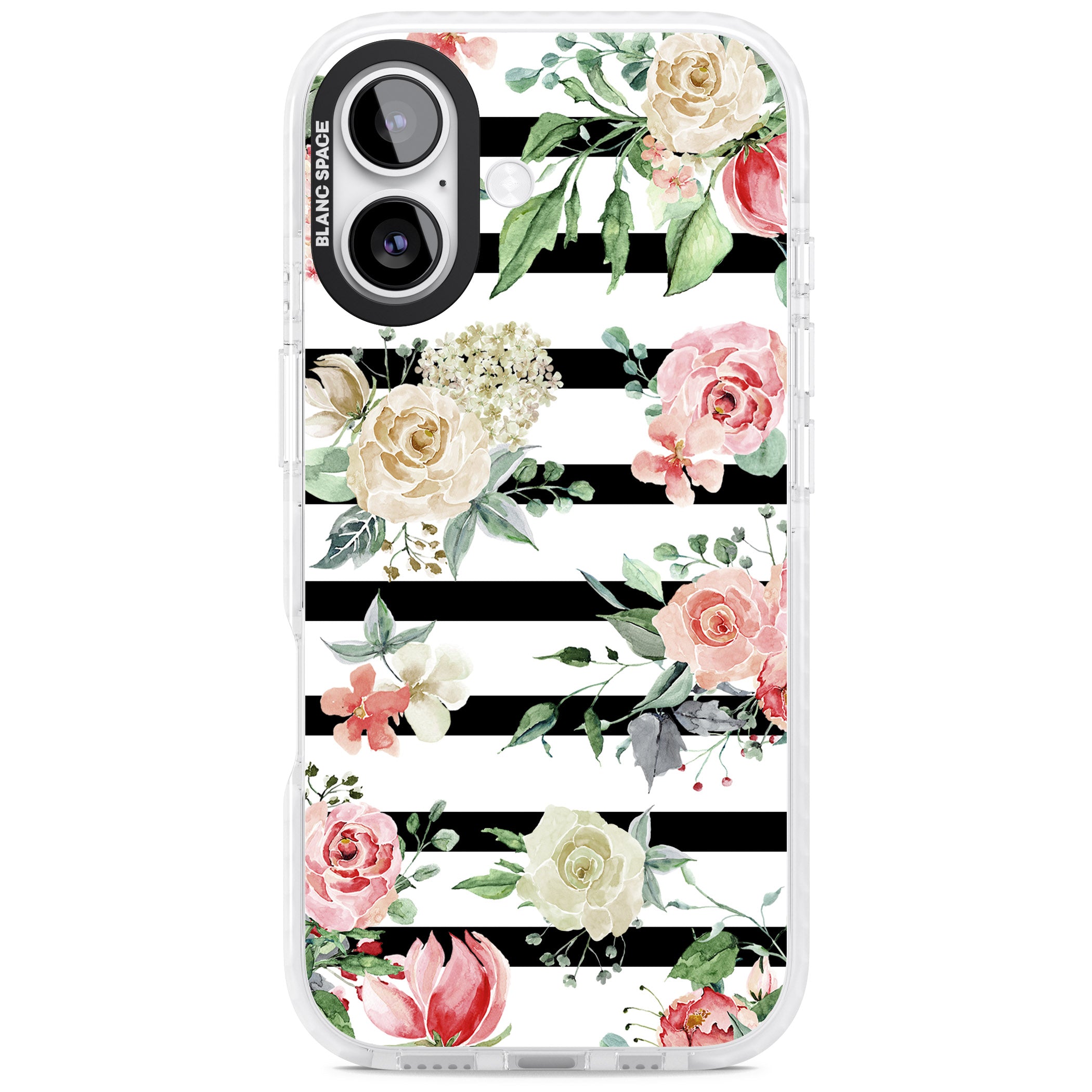 Floral Stripes iPhone 17 Impact Clear Phone Case