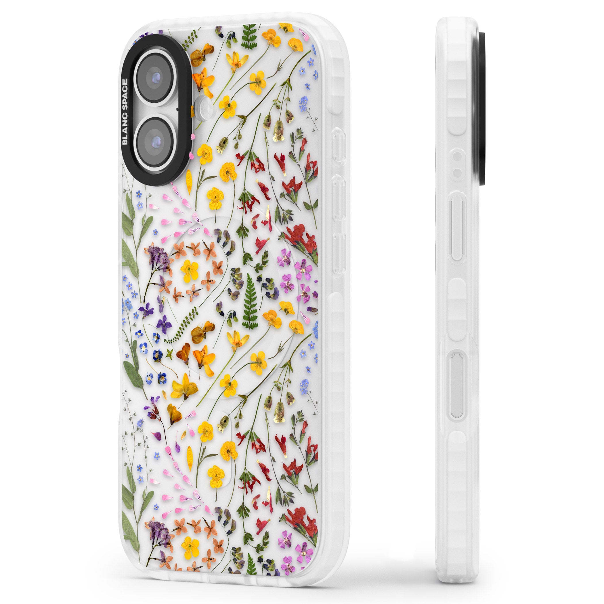 Wildflower iPhone 17 Impact Clear Phone Case Side Profile