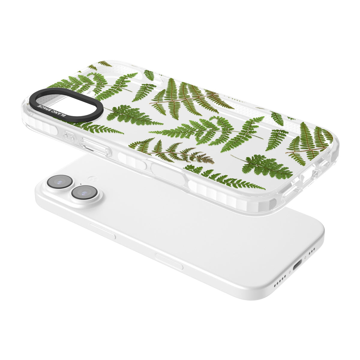 Leafy Ferns iPhone 16 / iPhone 16 Plus / iPhone 17 Impact Clear Phone Case angled