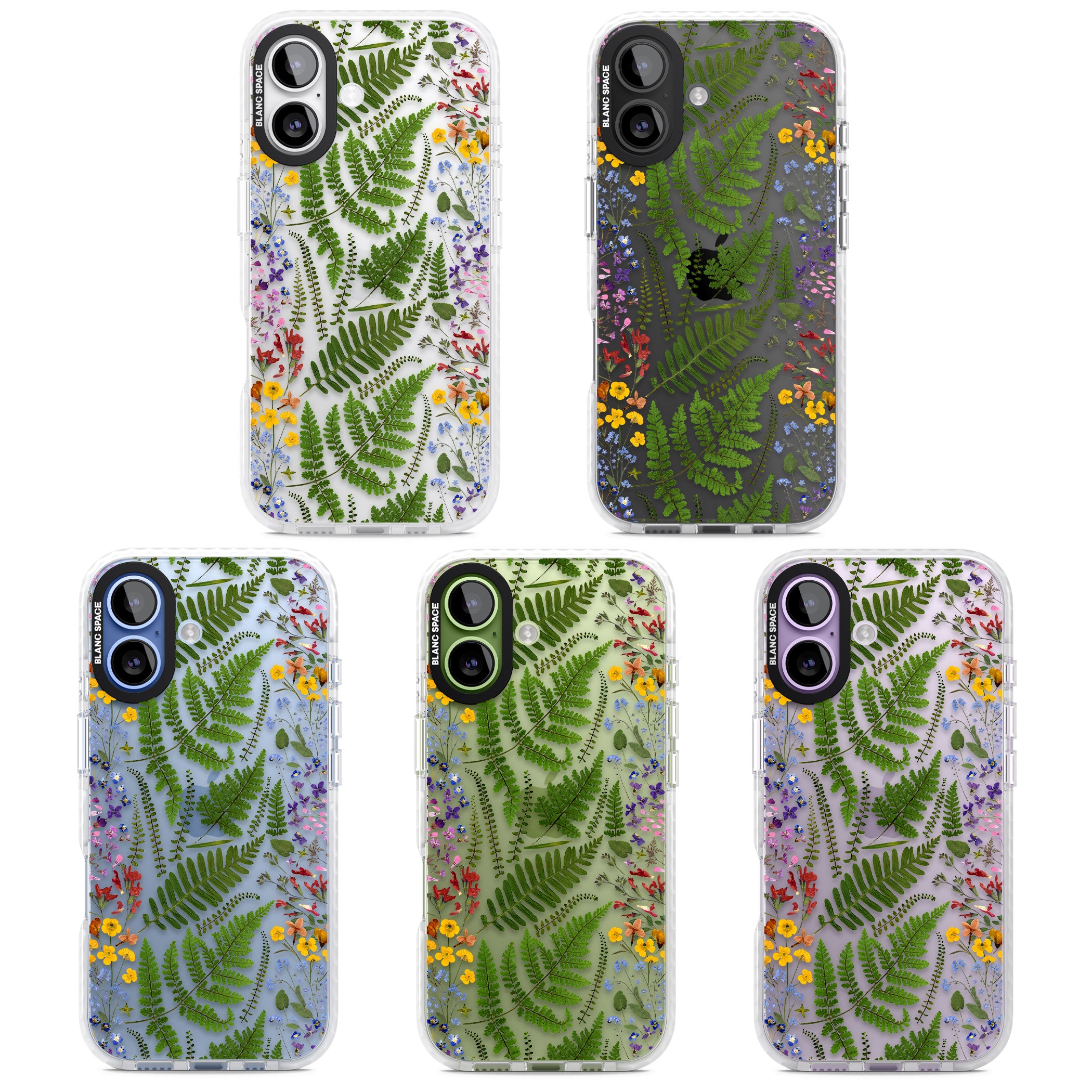 Botanical Fern & Floral iPhone 17 Impact Clear Phone Case APT Impact Protection