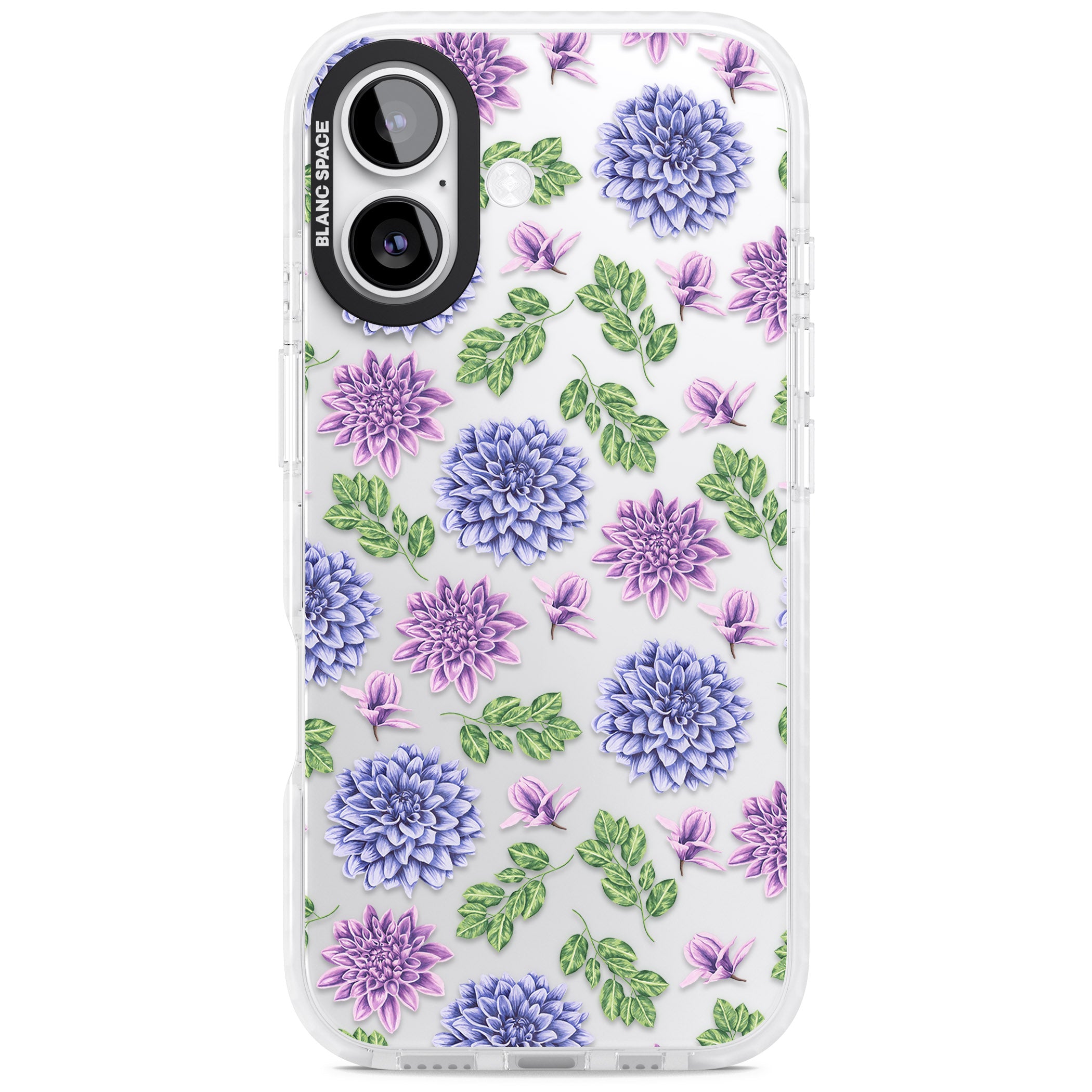 Purple Dahlias Floral iPhone 17 Impact Clear Phone Case