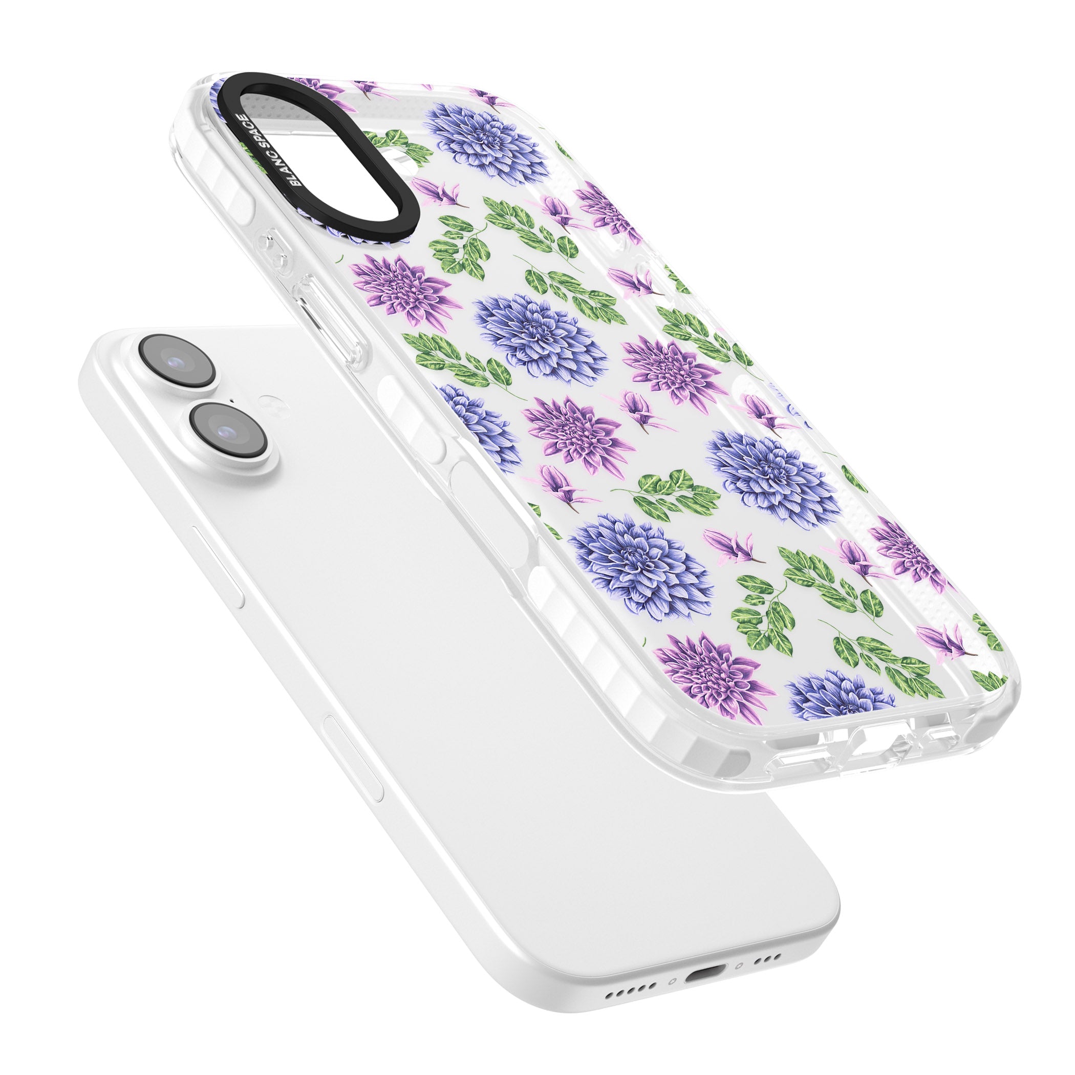 Purple Dahlias Floral iPhone 17 Impact Clear Phone Case Colours
