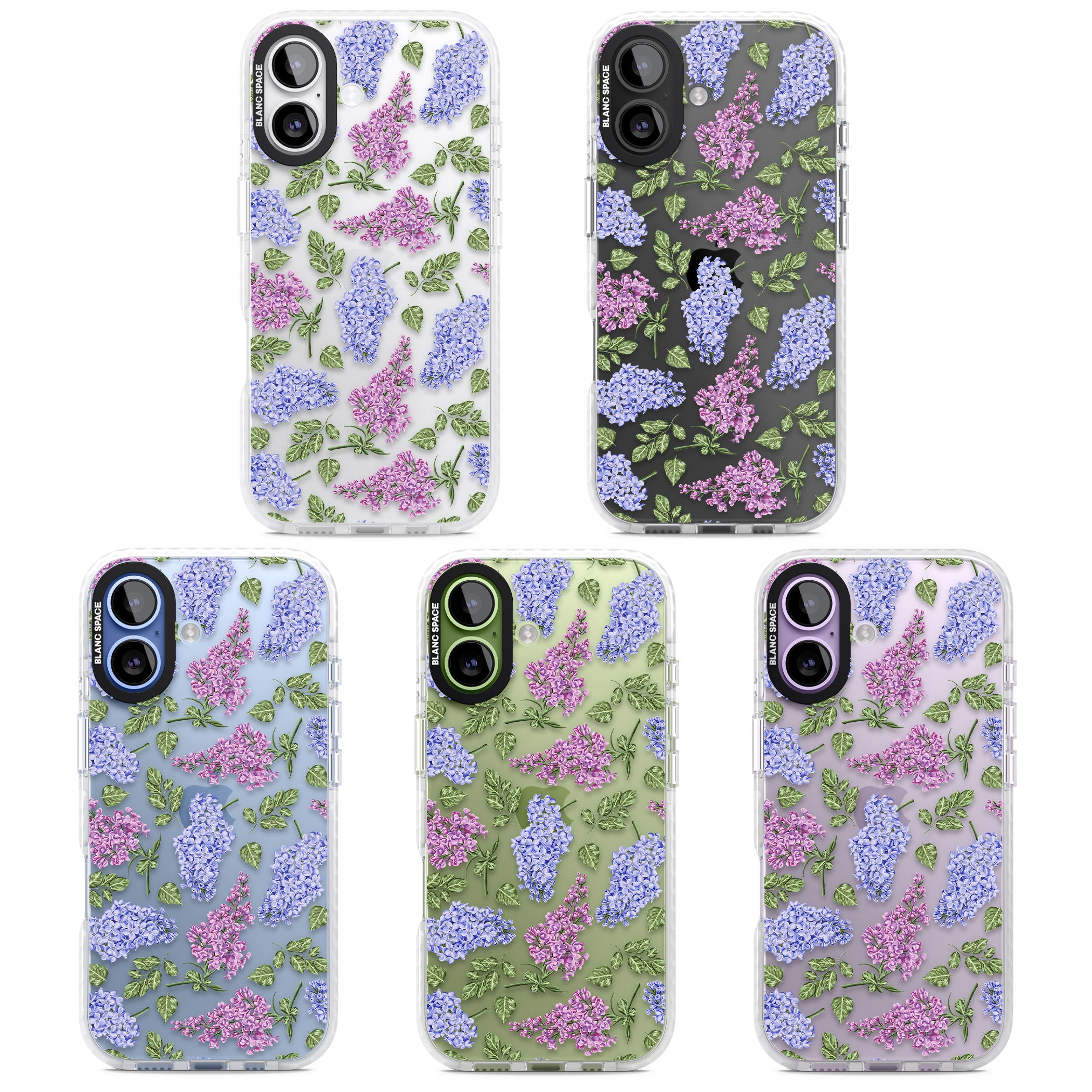 Purple Blossoms Transparent Floral iPhone 17 Impact Clear Phone Case APT Impact Protection