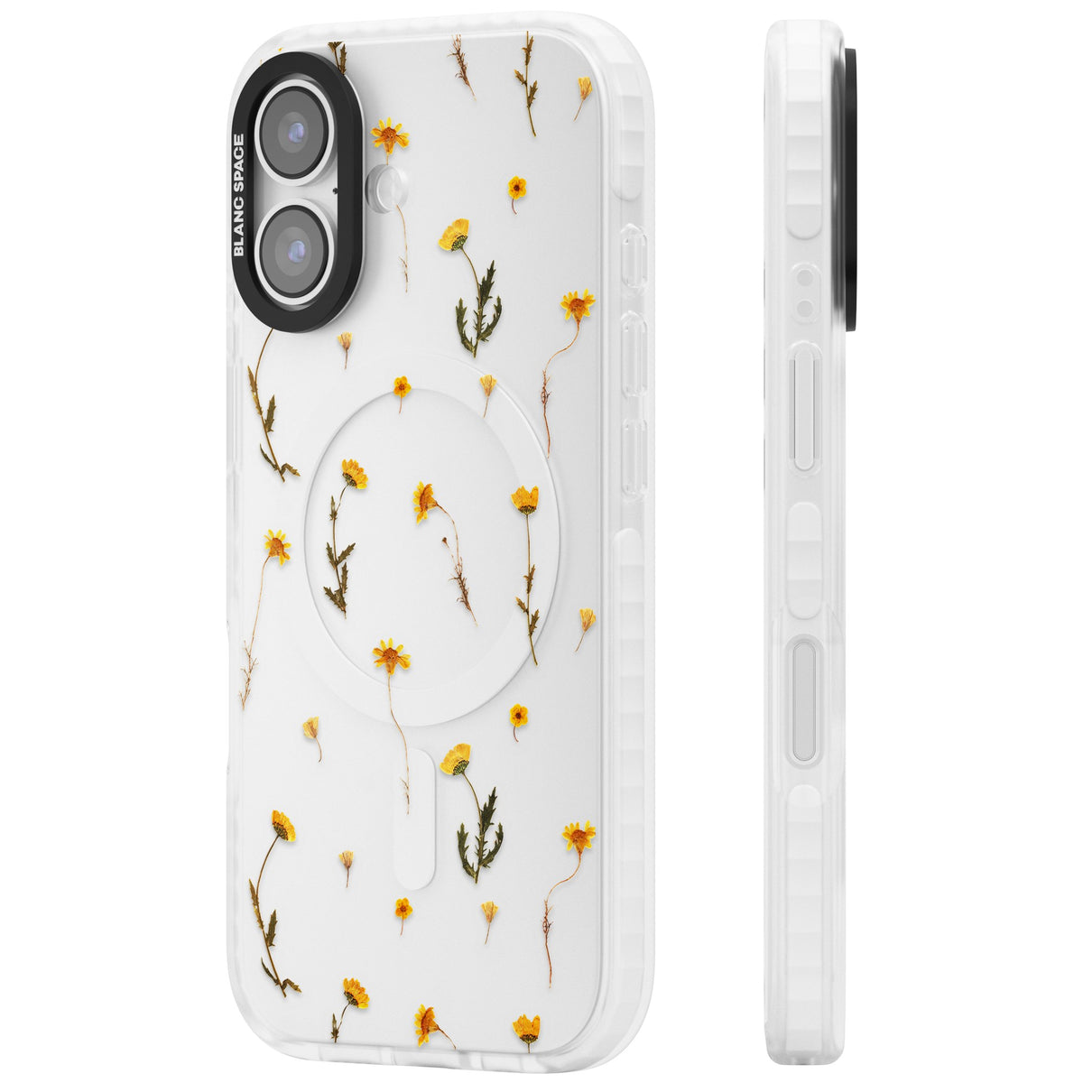 Yellow Wildflower iPhone 16 / iPhone 16 Plus / iPhone 17 Impact Clear Phone Case side