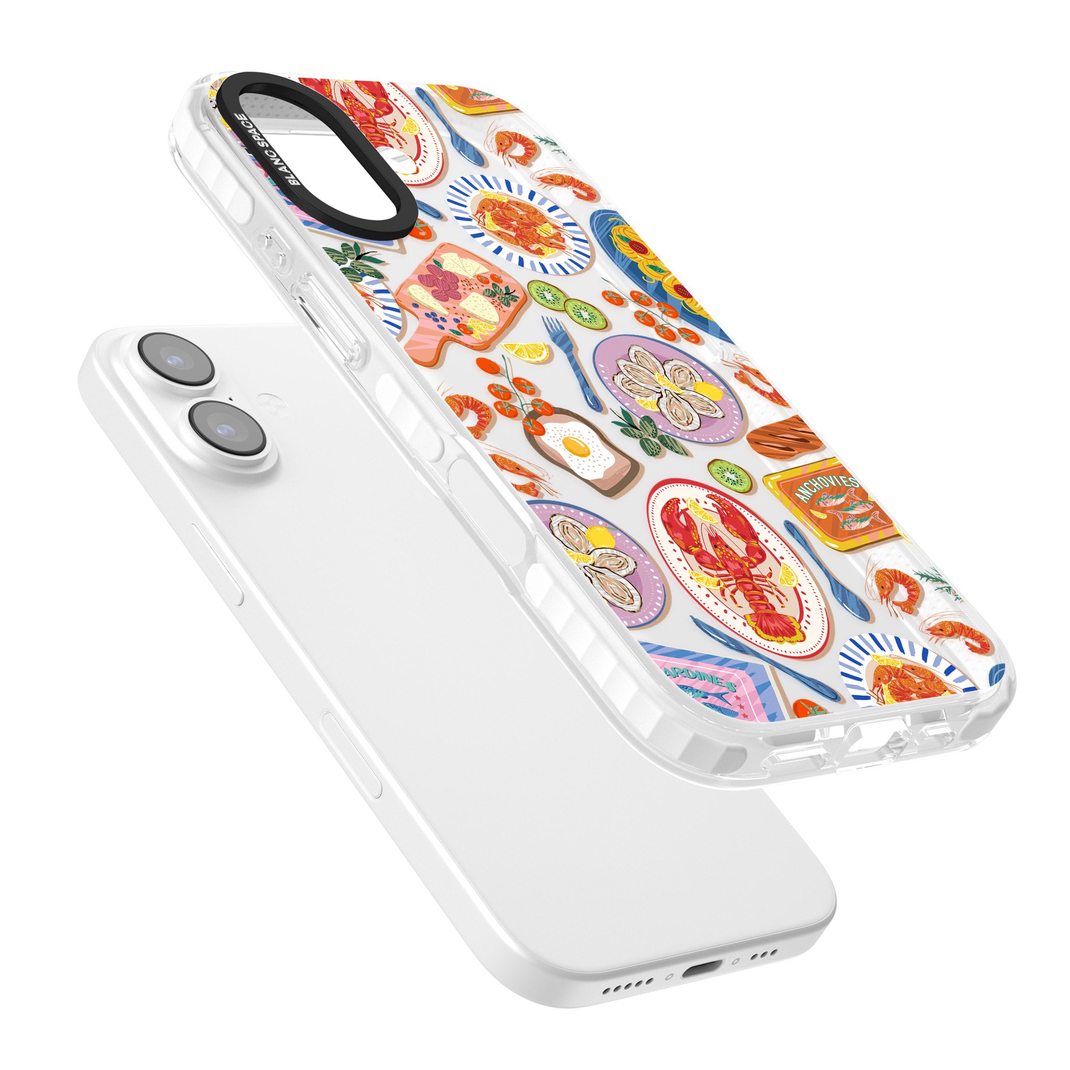 Seafood Pattern iPhone 17 Impact Clear Phone Case Colours