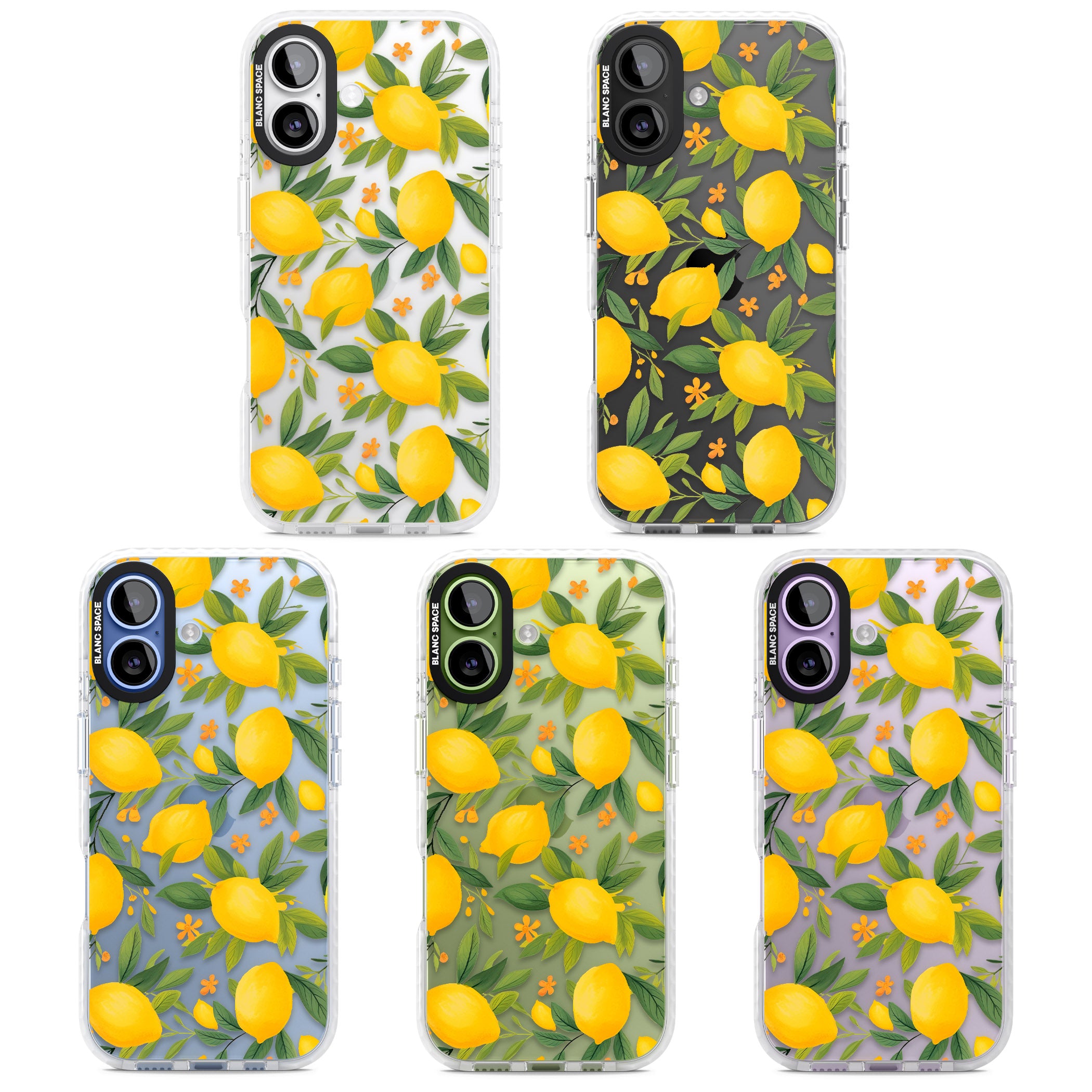 Lemon Pattern iPhone 17 Impact Clear Phone Case APT Impact Protection