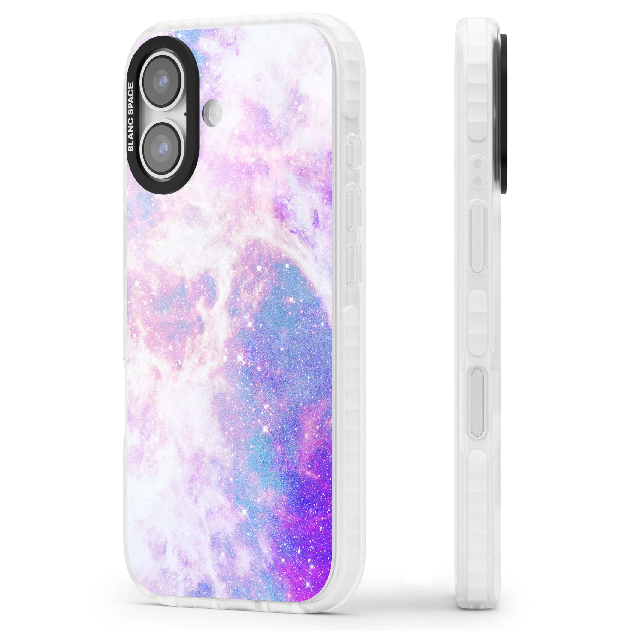Pastel Galaxy iPhone 17 Impact Clear Phone Case Side Profile