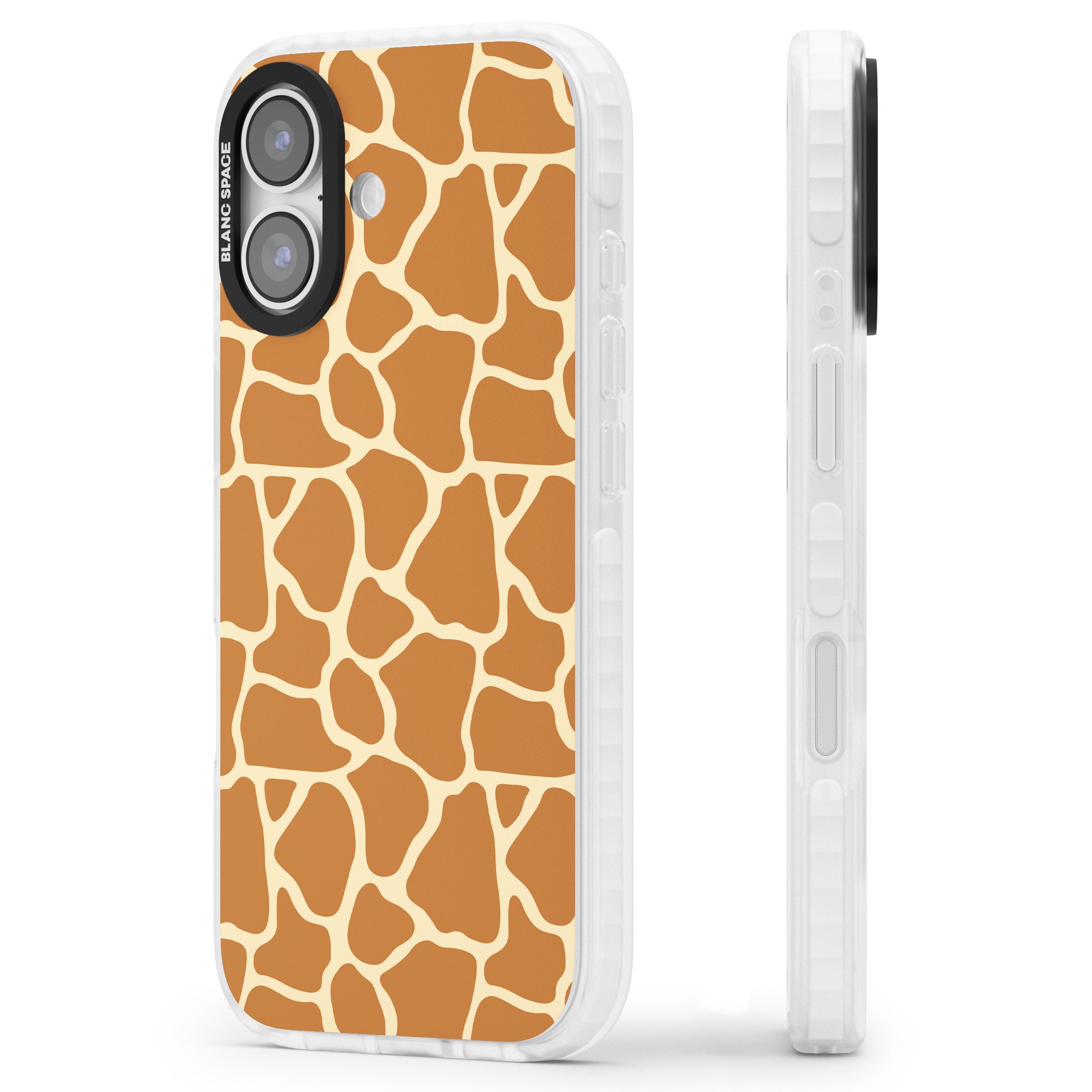 Giraffe Pattern iPhone 17 Impact Clear Phone Case Side Profile