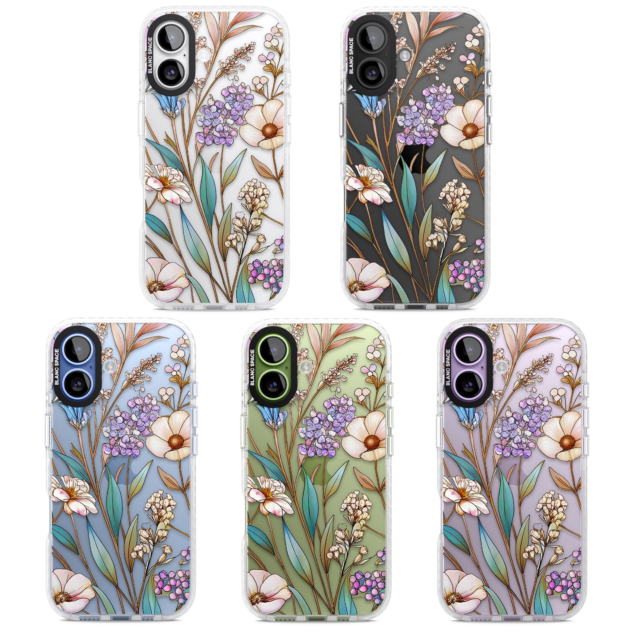 Glass Wildflower Mix iPhone 17 Impact Clear Phone Case APT Impact Protection