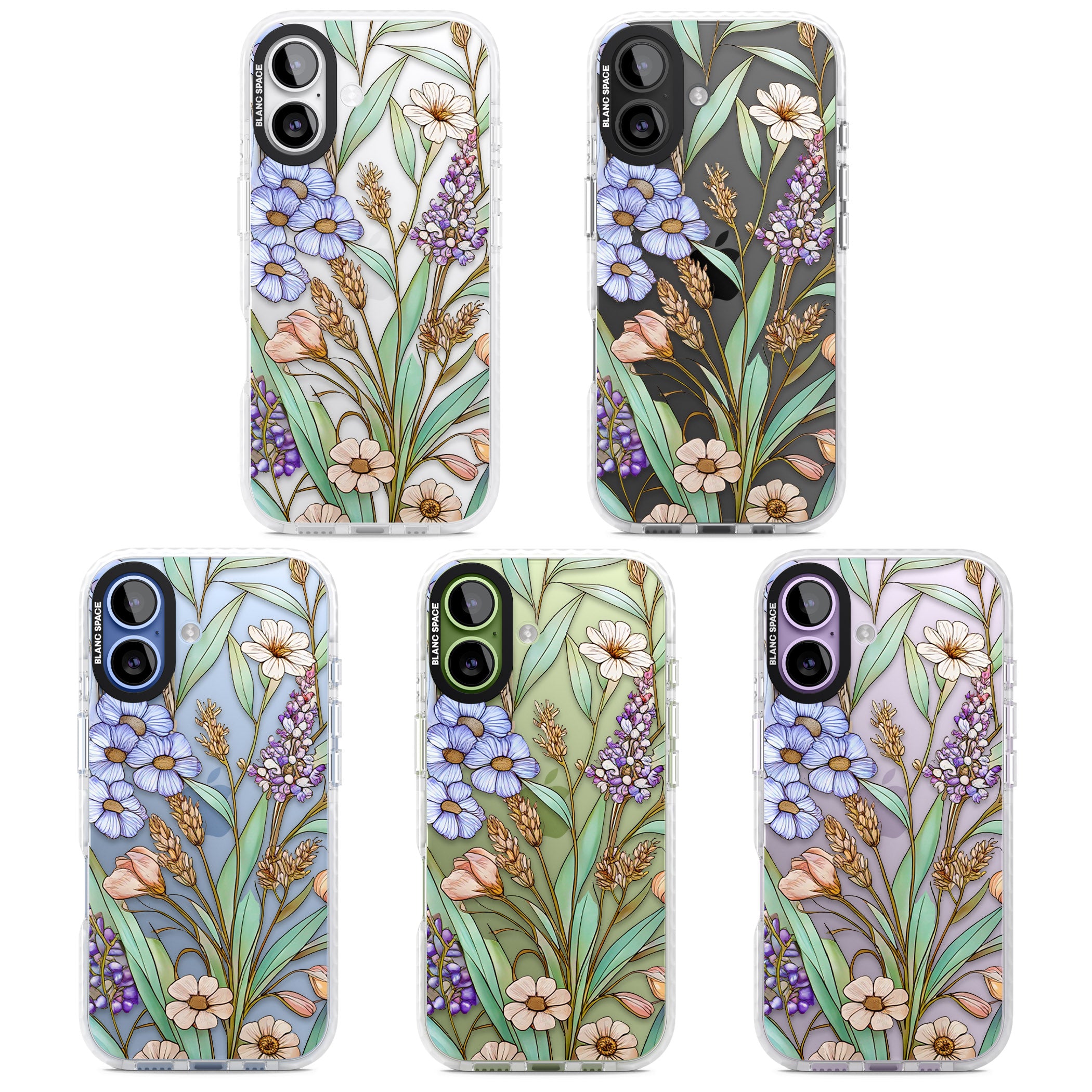 Glass Lavenders & Daisies iPhone 17 Impact Clear Phone Case APT Impact Protection