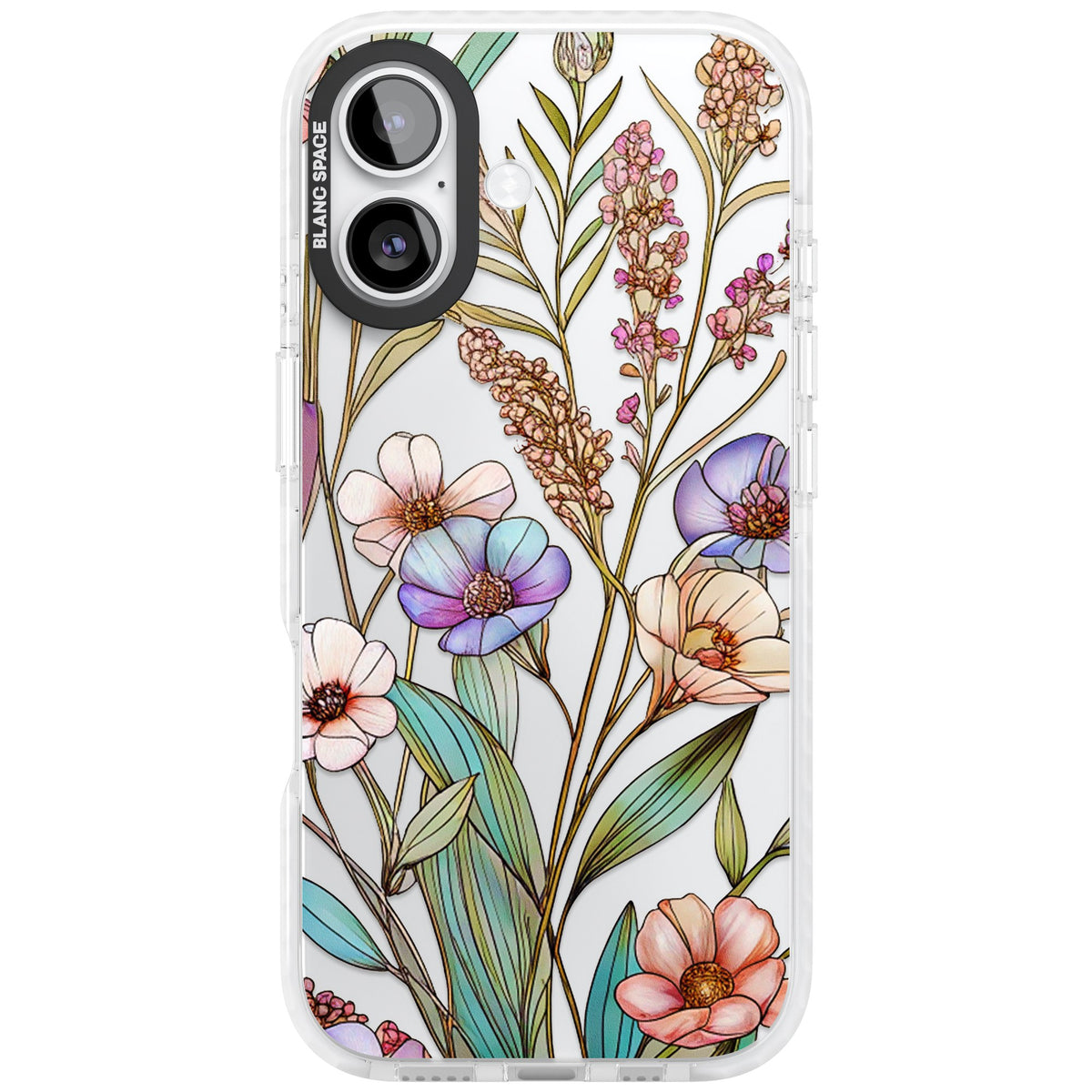 Glass Summer Flowers iPhone 16 / iPhone 16 Plus / iPhone 17 Impact Clear Phone Case front