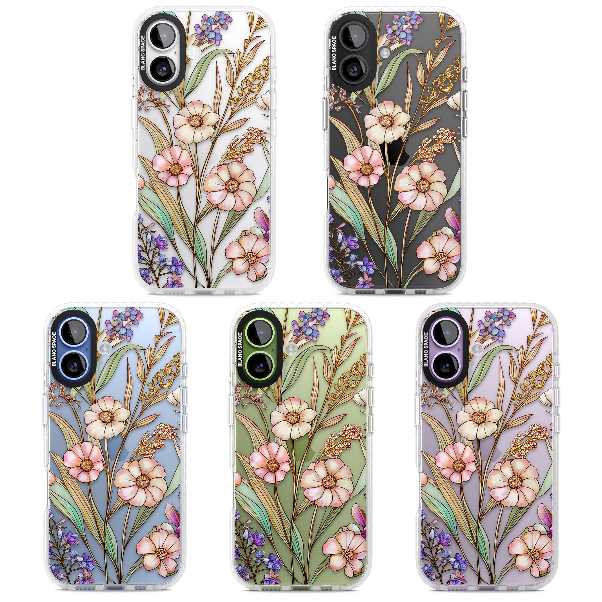 Glass Spring Flowers iPhone 17 Impact Clear Phone Case APT Impact Protection