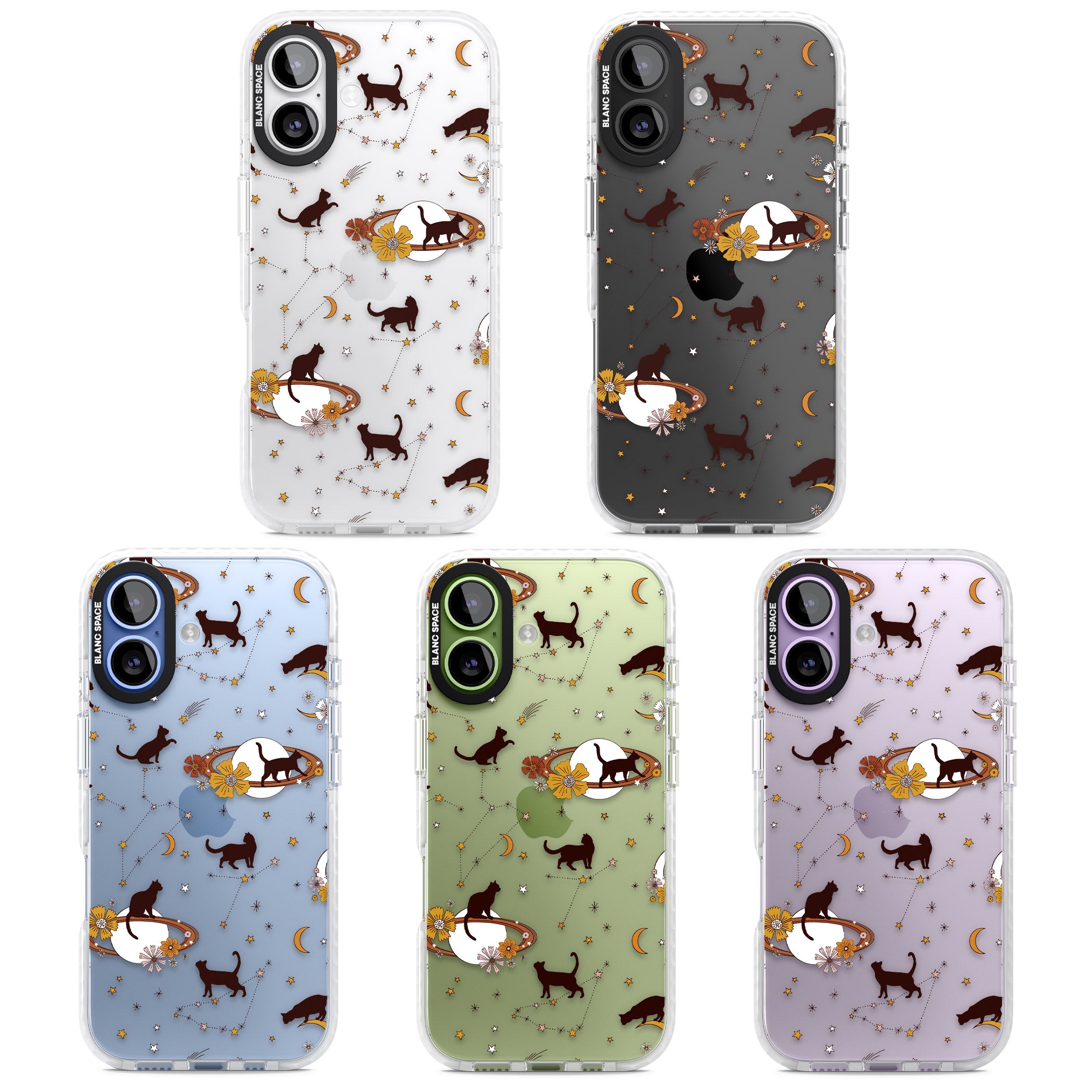 Halloween Cats And Astrology iPhone 17 Impact Clear Phone Case APT Impact Protection