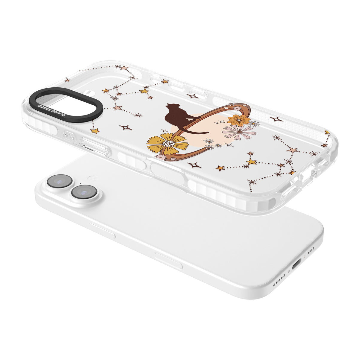 Feline Phenomenon iPhone 16 / iPhone 16 Plus / iPhone 17 Impact Clear Phone Case angled