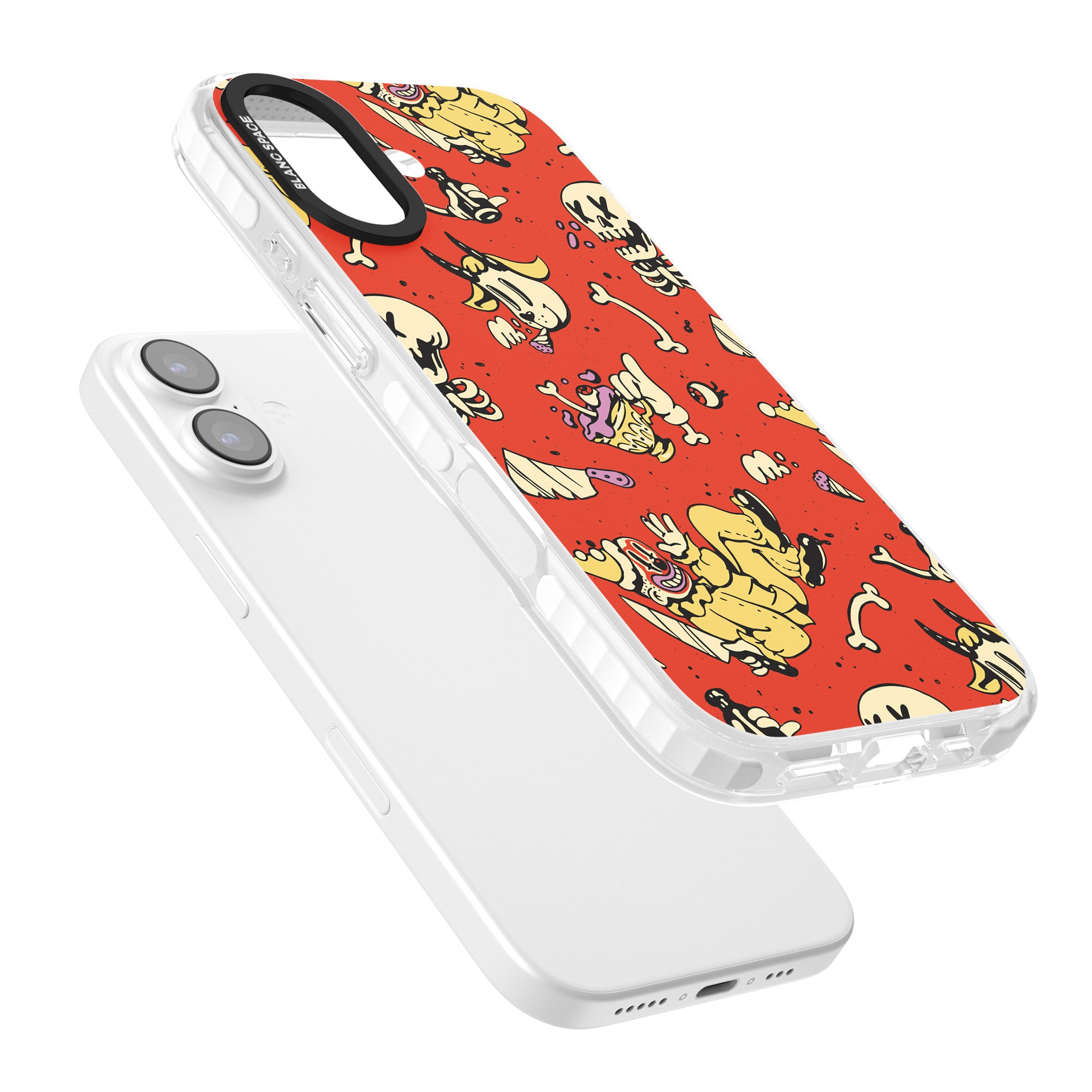 Red Retro Halloween Pattern iPhone 17 Impact Clear Phone Case Colours