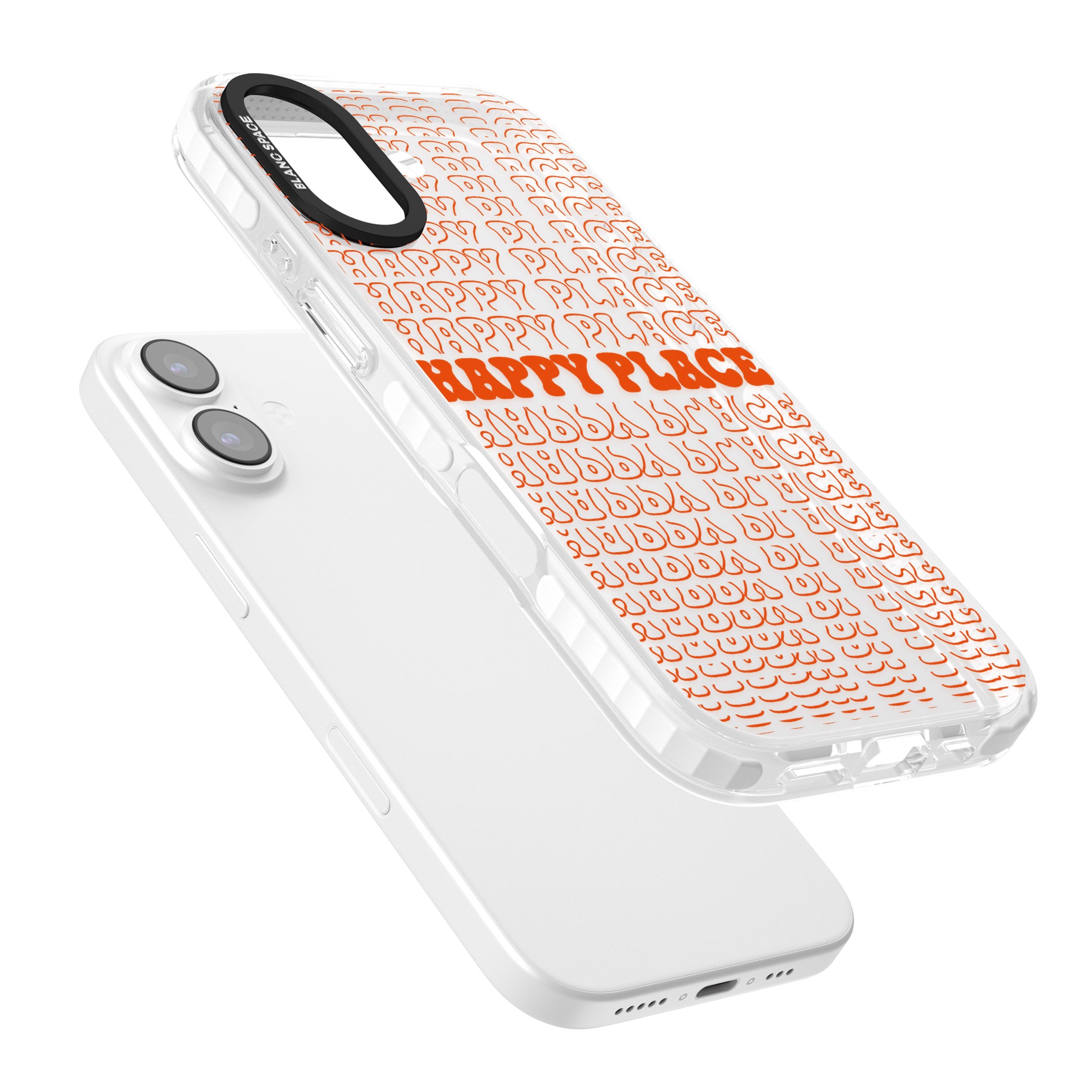 Happy Place (Orange) iPhone 17 Impact Clear Phone Case Colours