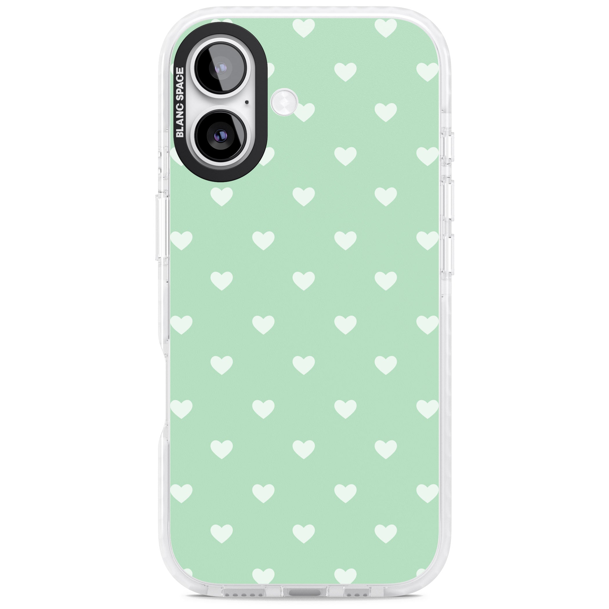 Small Heart Pattern: Green iPhone 17 Impact Clear Phone Case