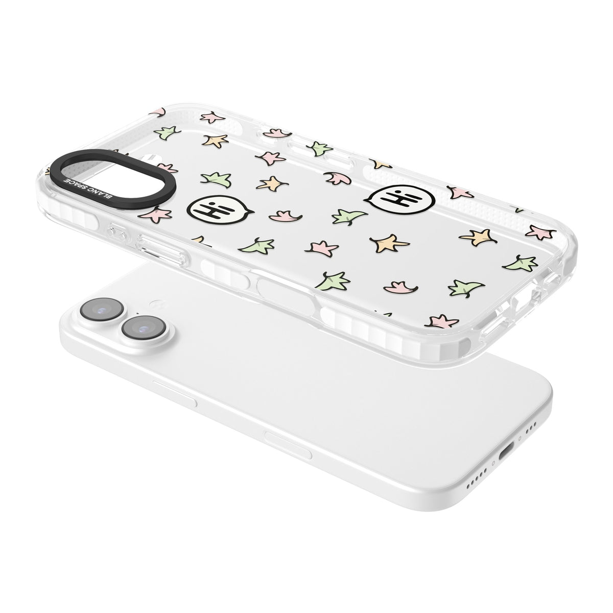 Heartstopper Leaves iPhone 16 / iPhone 16 Plus / iPhone 17 Impact Clear Phone Case angled