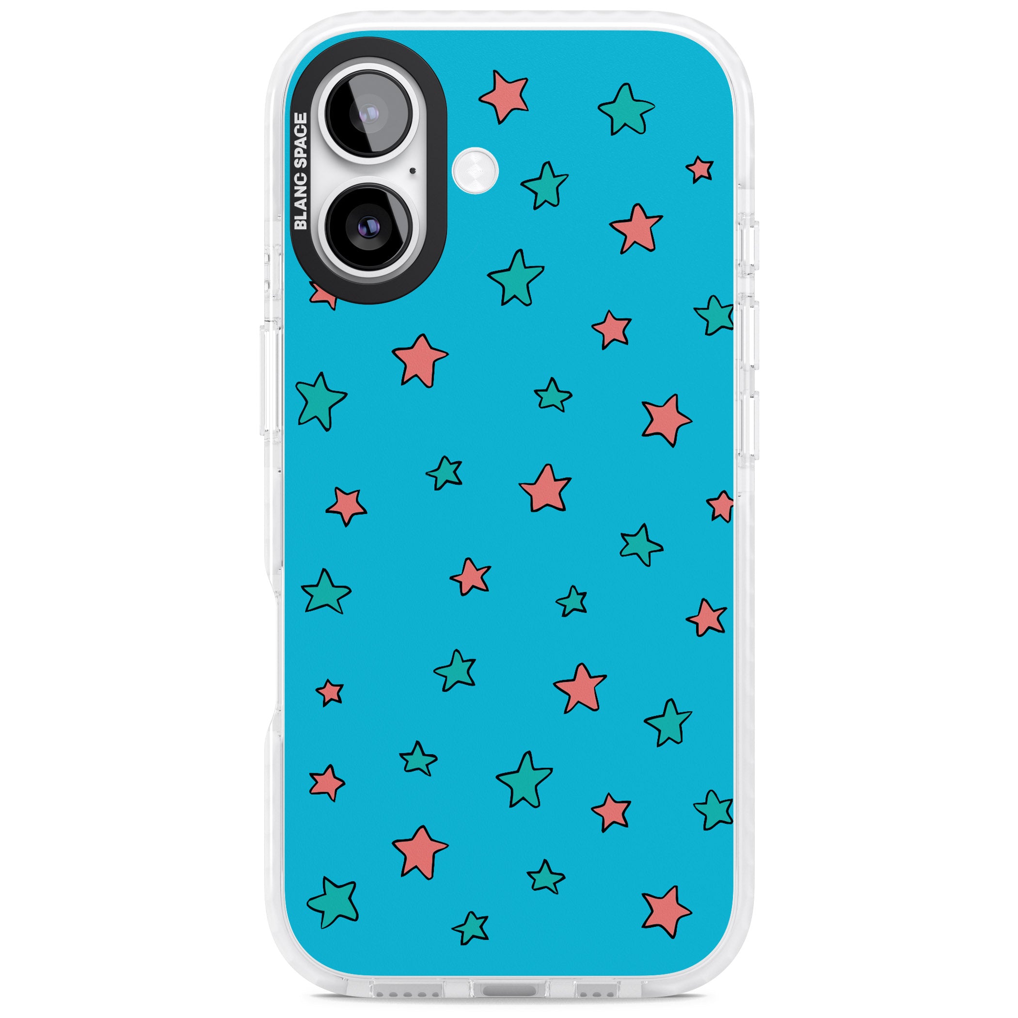 Blue Heartstopper Stars Pattern iPhone 17 Impact Clear Phone Case