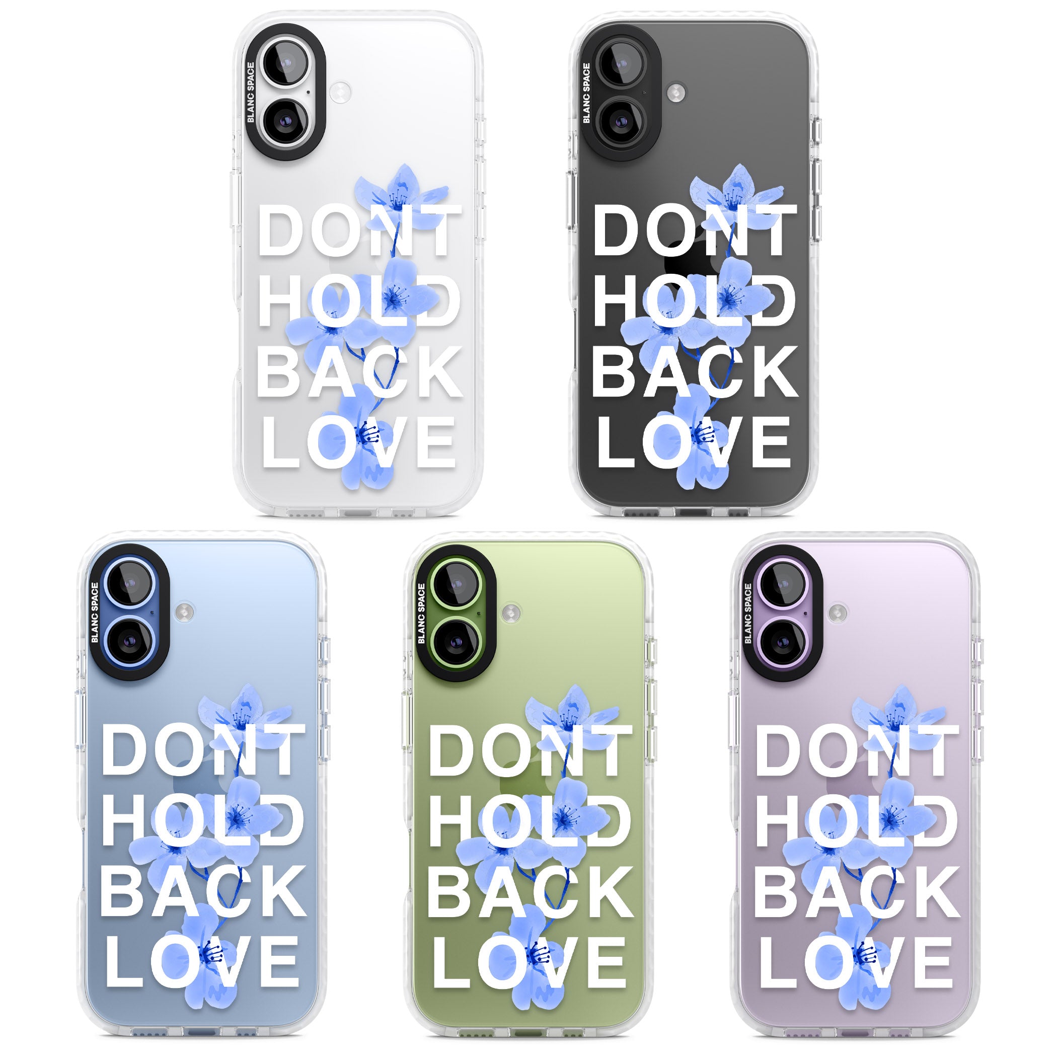 Don'T Hold Back Love Blue & White iPhone 17 Impact Clear Phone Case APT Impact Protection