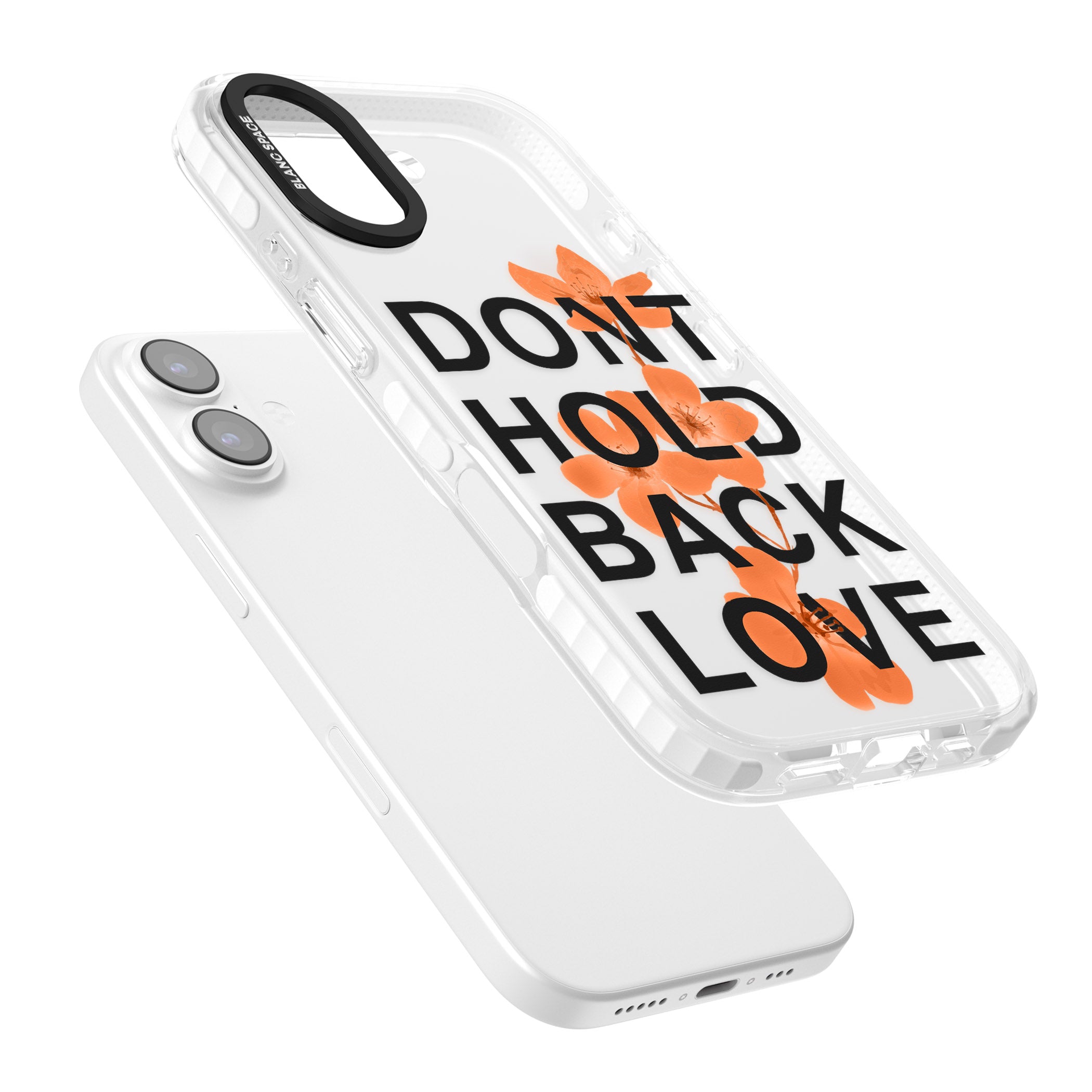 Don'T Hold Back Love Orange & Black iPhone 17 Impact Clear Phone Case Colours