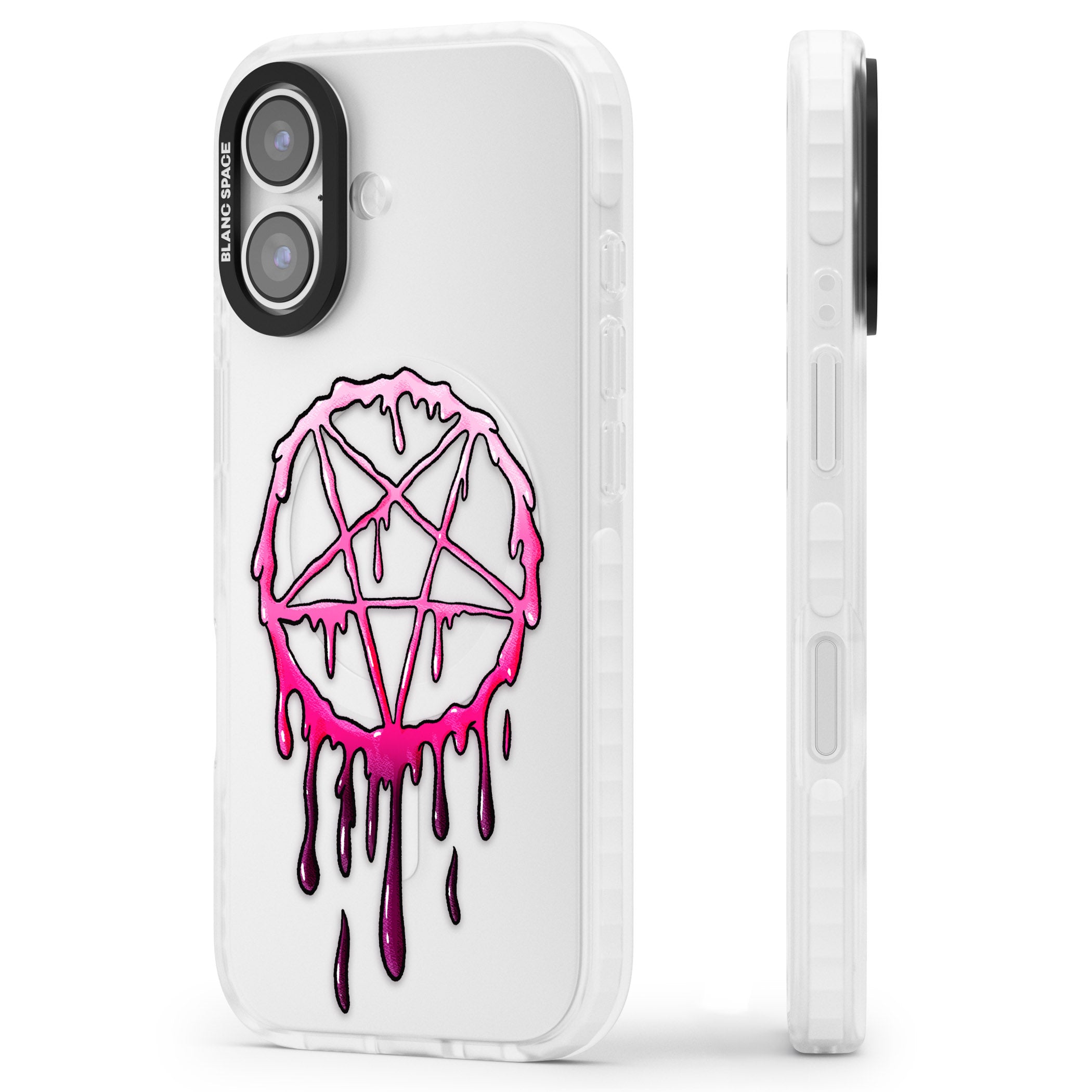 Pentagram Of Blood iPhone 17 Impact Clear Phone Case Side Profile