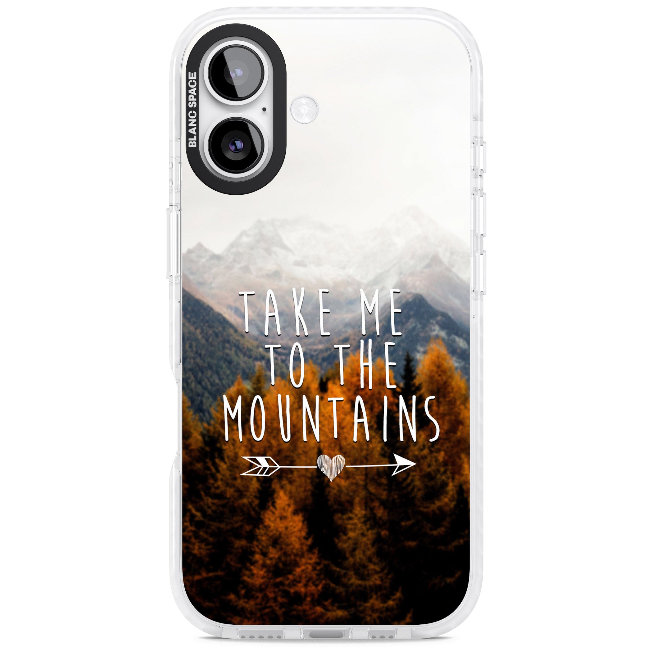 Take Me Mountains Quote iPhone 17 Impact Clear Phone Case