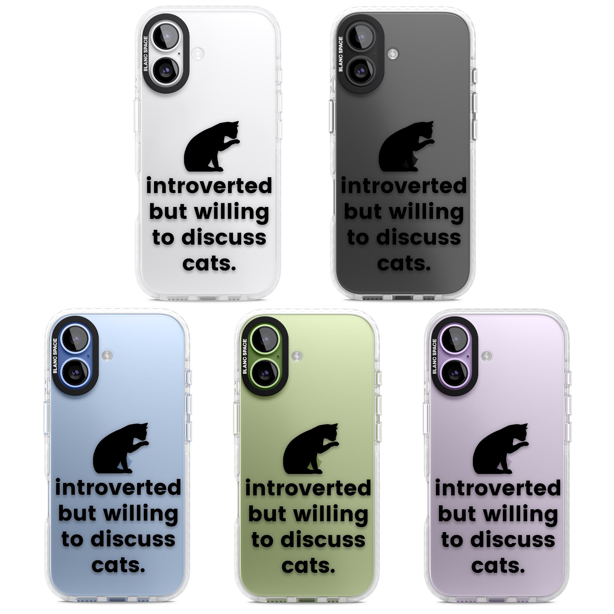 Introverted But Willing To Discuss Cats iPhone 17 Impact Clear Phone Case APT Impact Protection