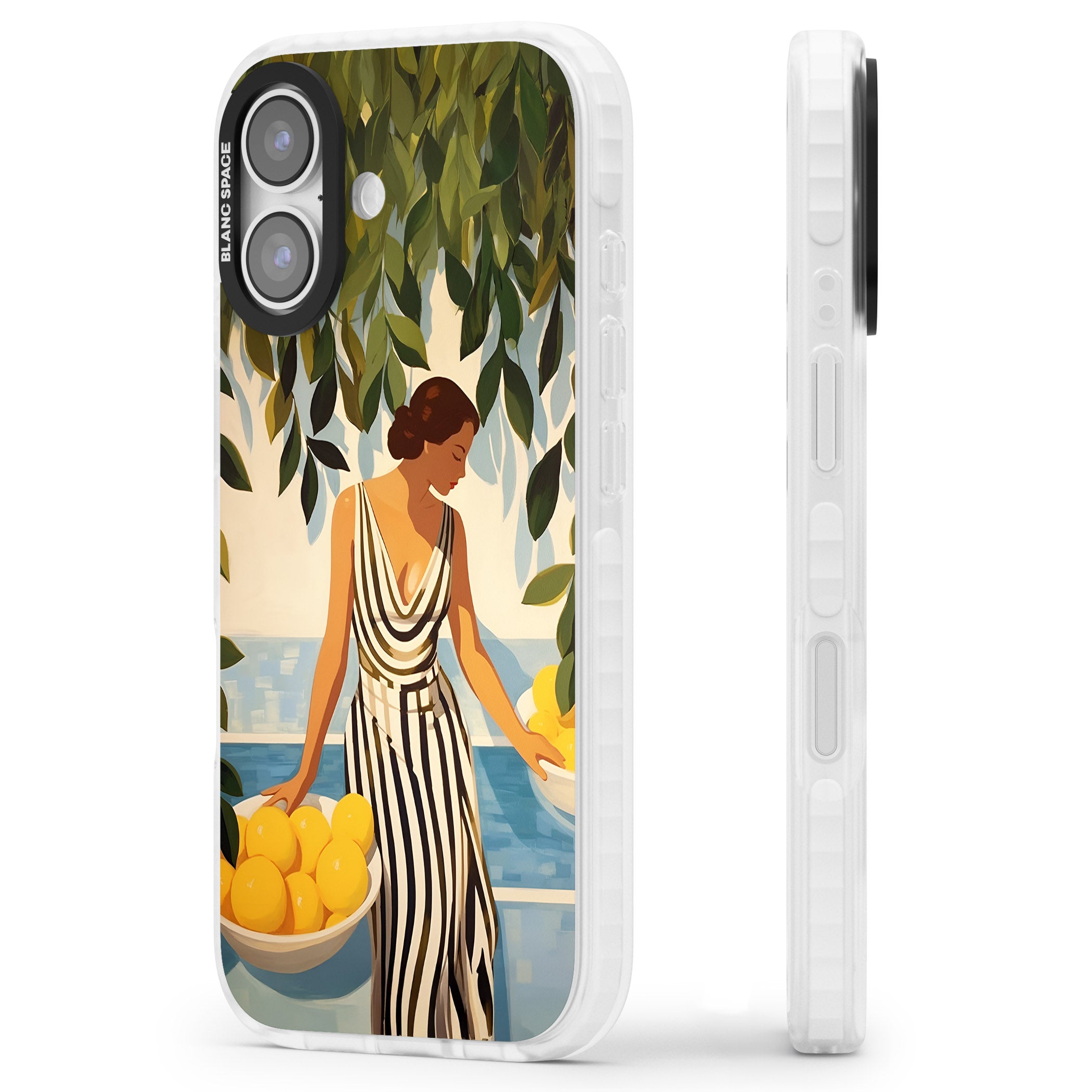 Lemon Picking iPhone 17 Impact Clear Phone Case Side Profile