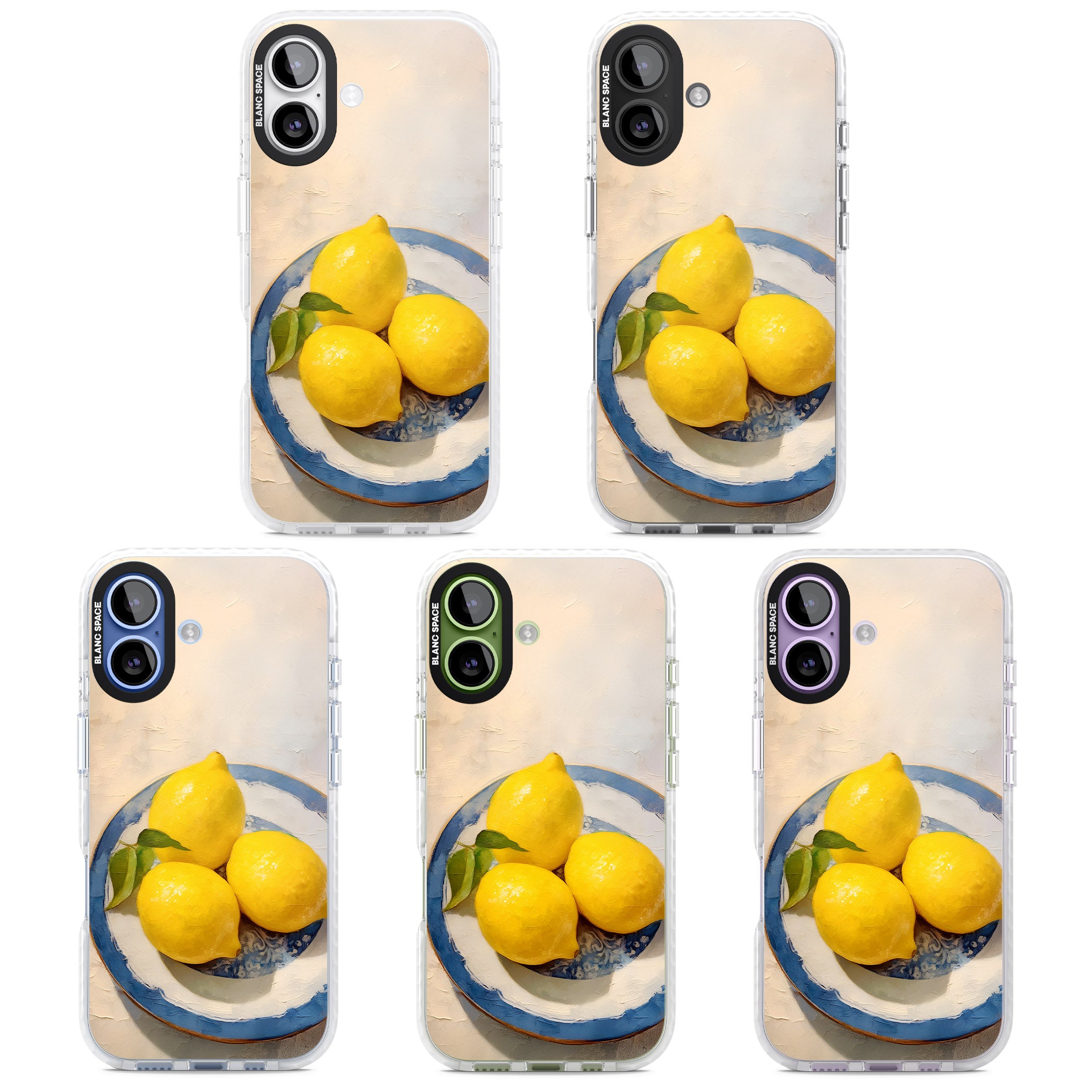 Lemons on Porcelain iPhone 17 Impact Clear Phone Case APT Impact Protection