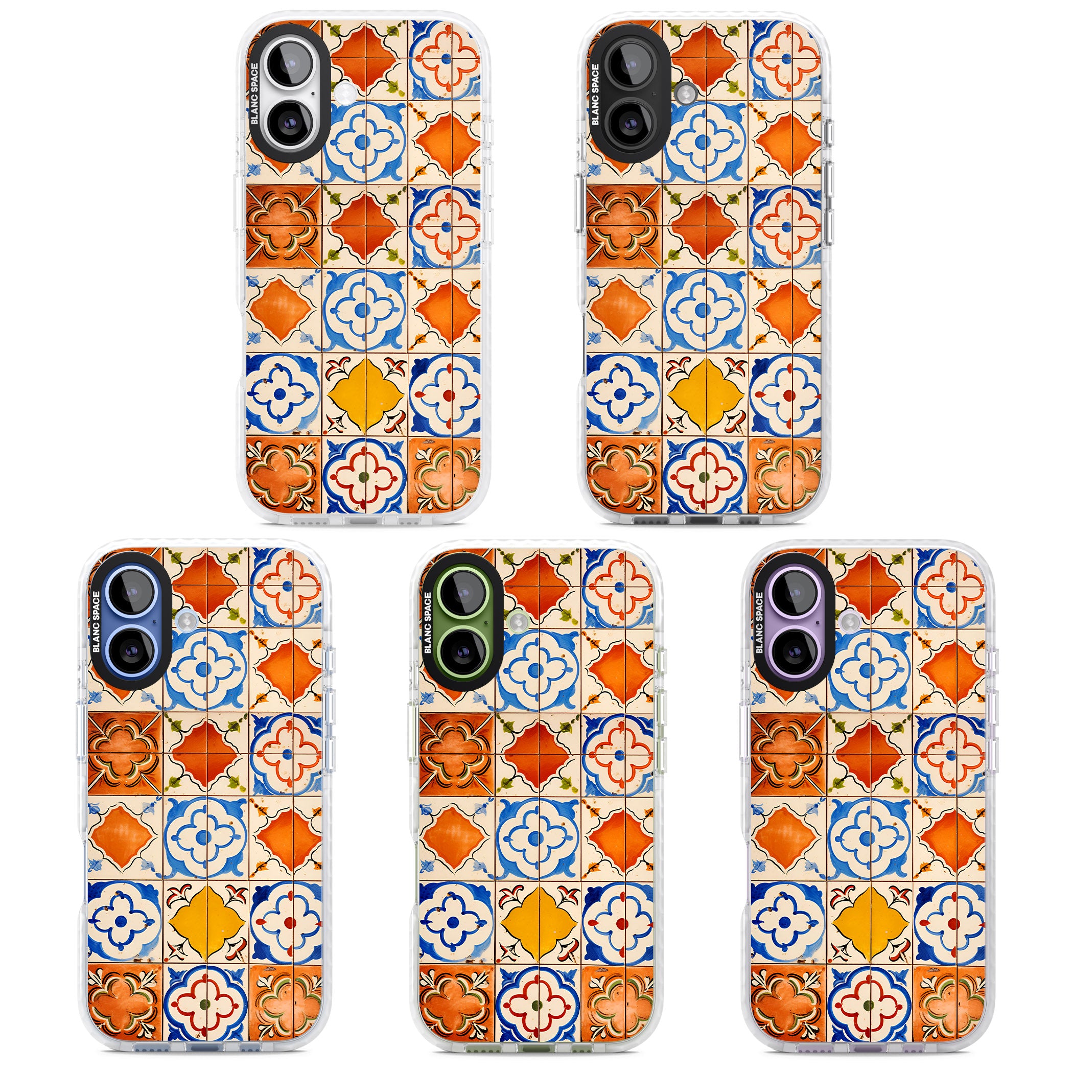 Spanish Mosaic Tiles iPhone 17 Impact Clear Phone Case APT Impact Protection
