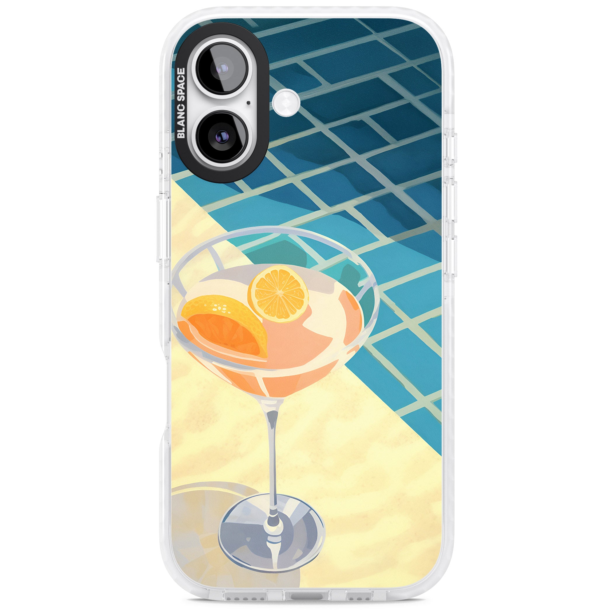 Poolside Citrus Cocktail iPhone 17 Impact Clear Phone Case