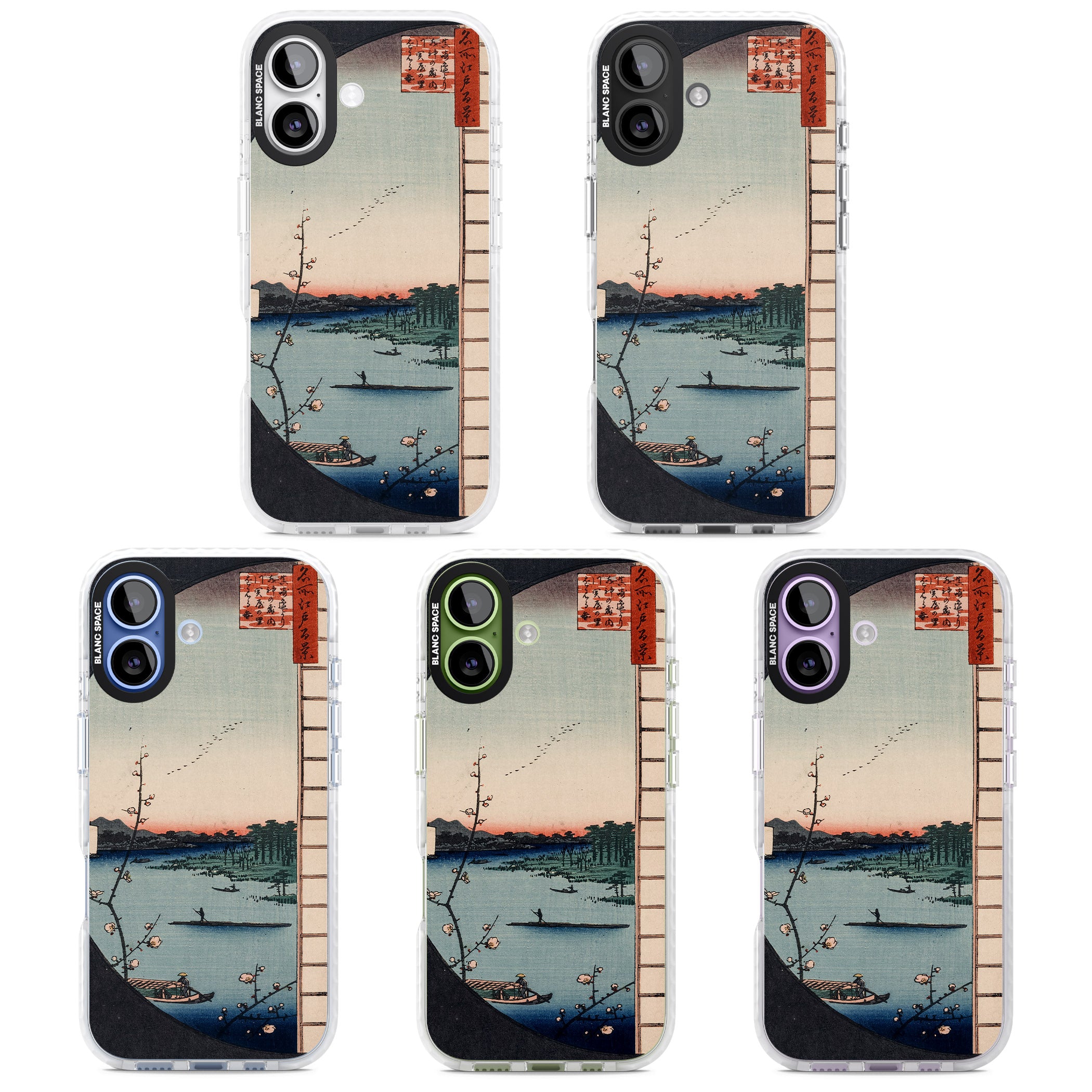 Vintage Japanese Illustrations Lake At Sunset iPhone 17 Impact Clear Phone Case APT Impact Protection